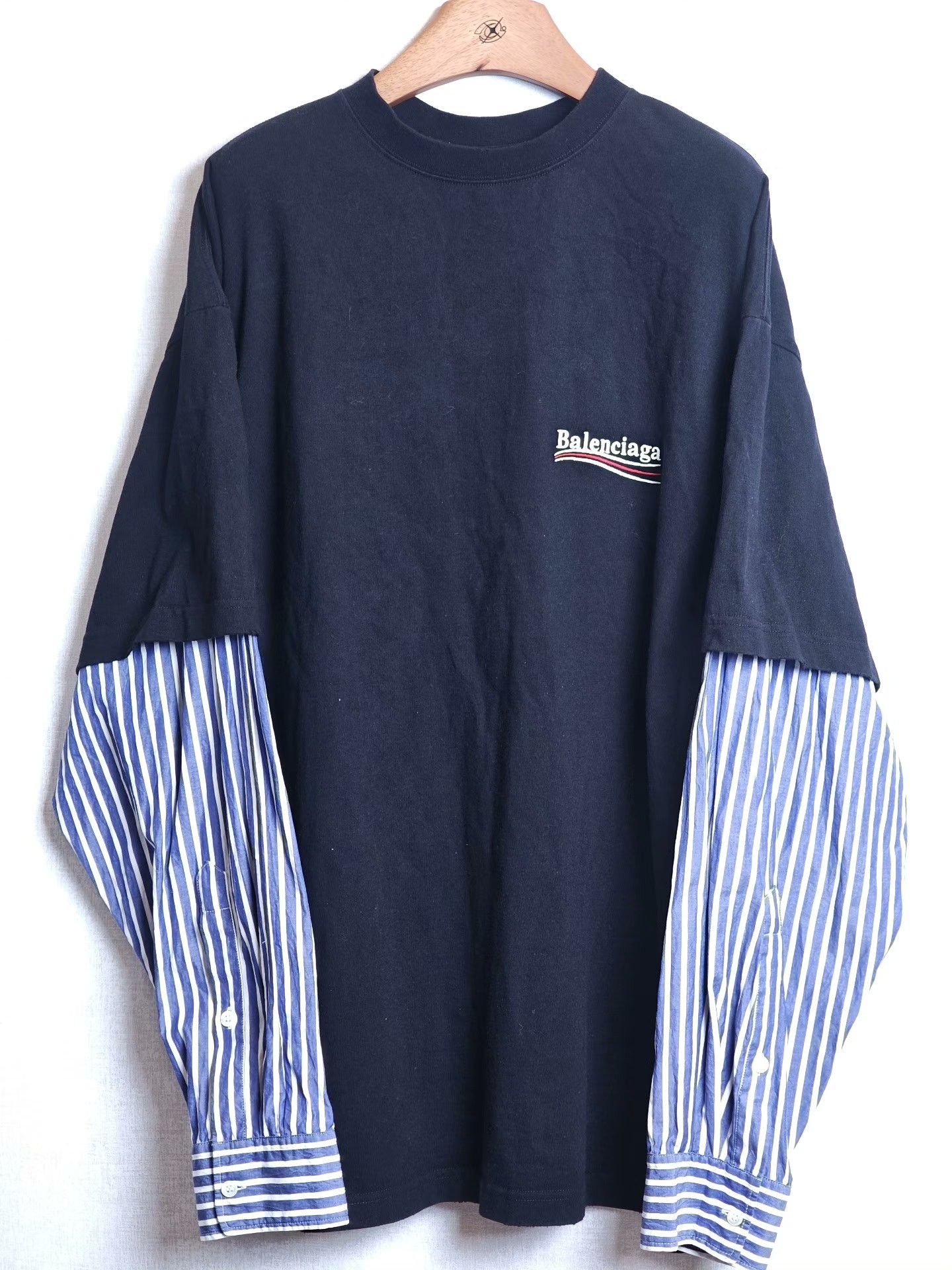 Balenciaga Balenciaga Layered Striped Long Sleeve T-Shirt Size L Size US L / EU 52-54 / 3 - 2 Thumbnail