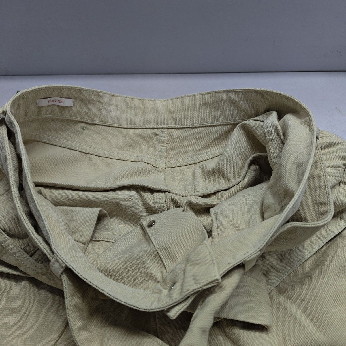 Off-White OFF-WHITE Beige Canvas Double Waistband Pants Size L Size US 34 / EU 50 - 10 Thumbnail