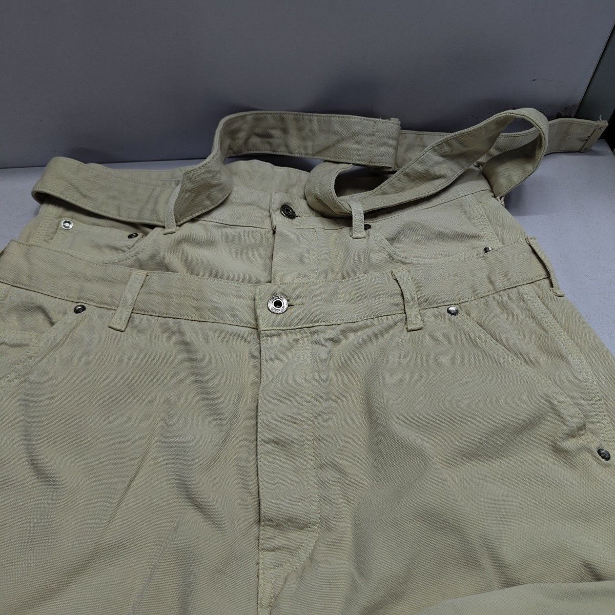 Off-White OFF-WHITE Beige Canvas Double Waistband Pants Size L Size US 34 / EU 50 - 8 Thumbnail