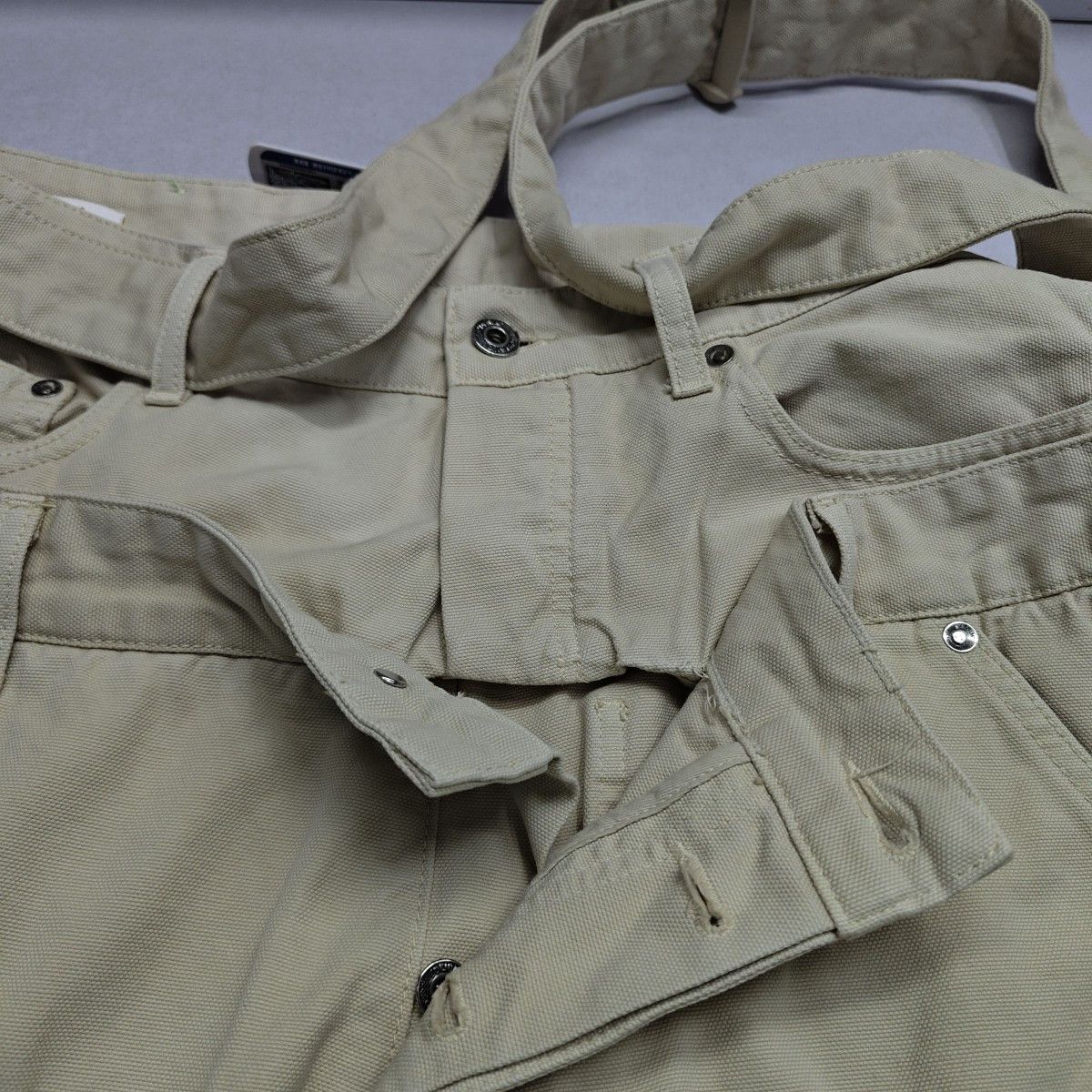 Off-White OFF-WHITE Beige Canvas Double Waistband Pants Size L Size US 34 / EU 50 - 11 Thumbnail