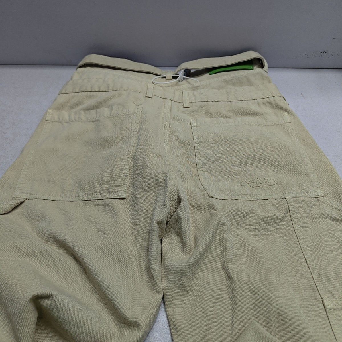 Off-White OFF-WHITE Beige Canvas Double Waistband Pants Size L Size US 34 / EU 50 - 7 Thumbnail