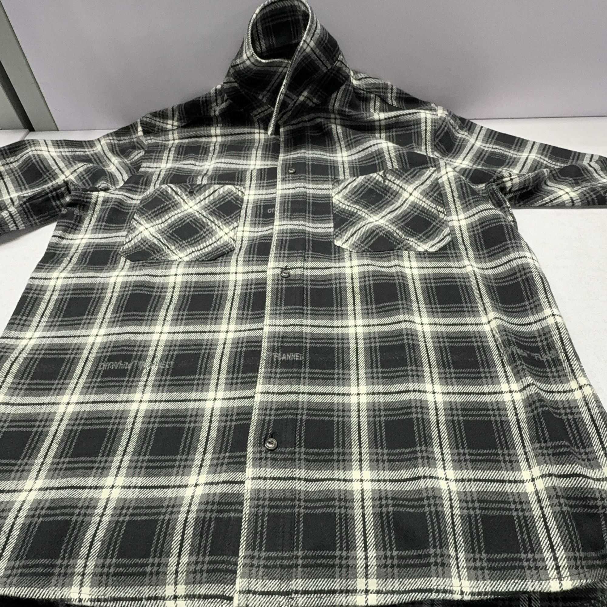 Off-White OFF-WHITE Plaid Arrow Logo Shirt Size L Size US L / EU 52-54 / 3 - 10 Thumbnail