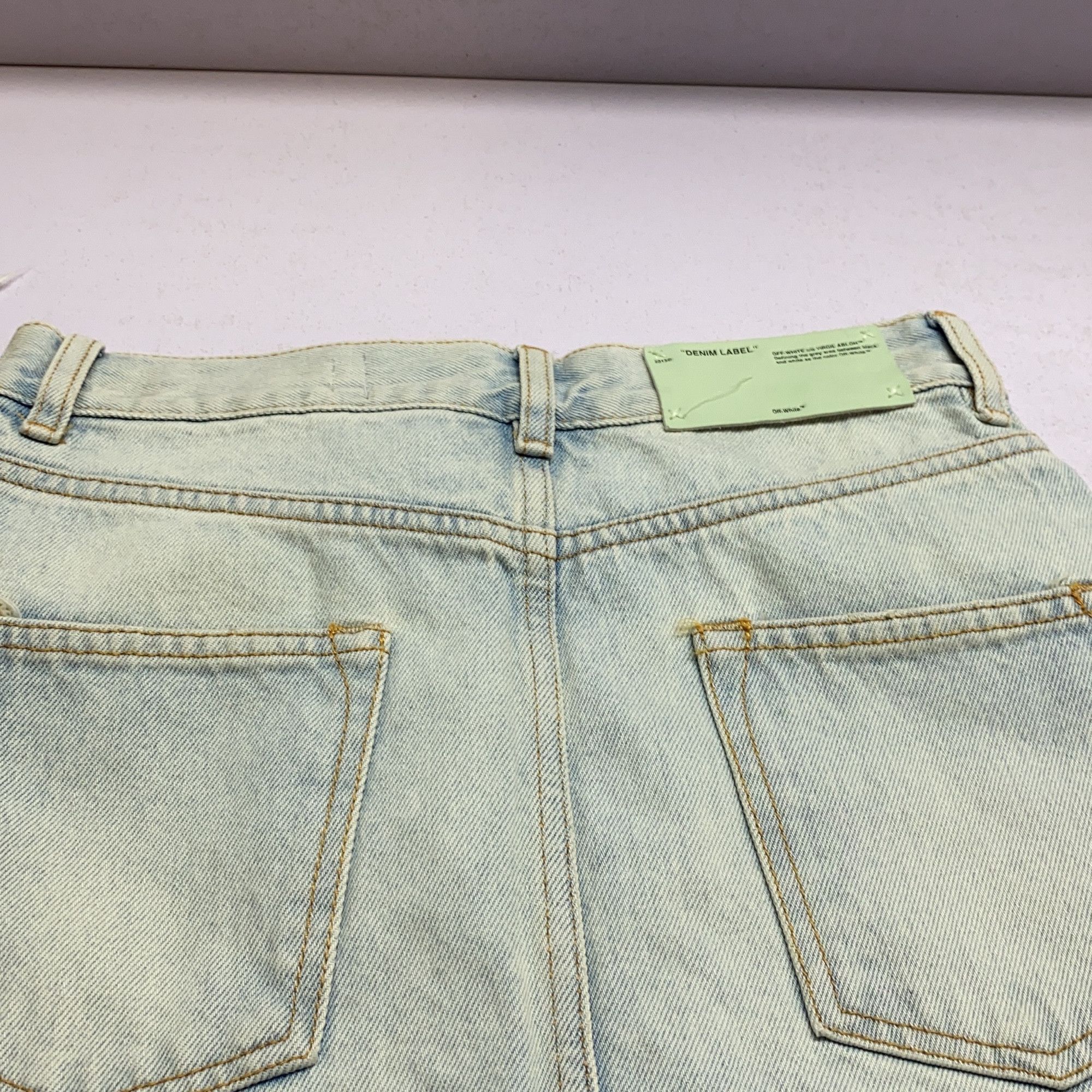 Off-White Off-White Asymmetric Distressed Denim Skirt Size 40 Size 27" / US 4 / IT 40 - 5 Thumbnail