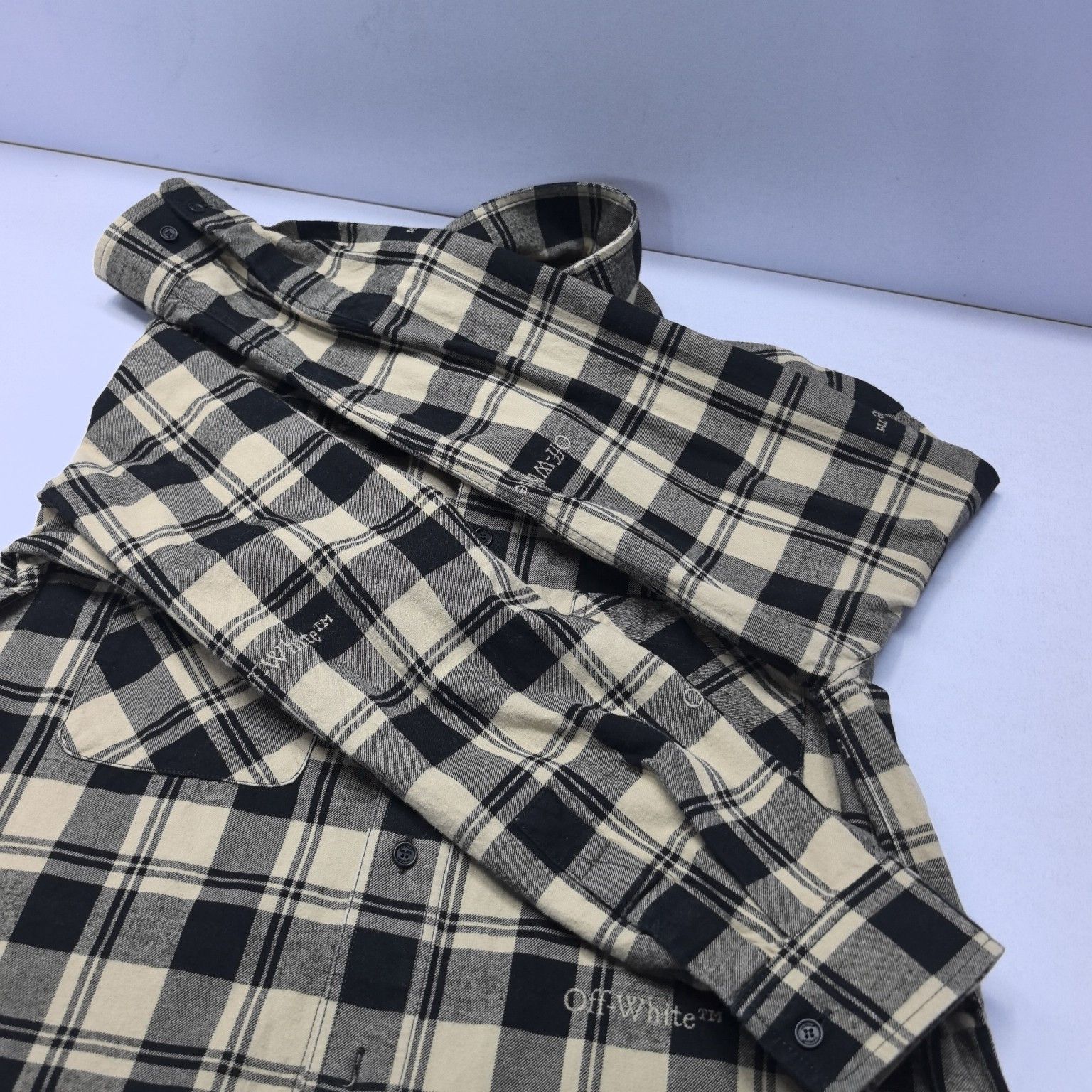 Off-White Off-White Plaid Logo Flannel Shirt Size S Size US S / EU 44-46 / 1 - 13 Thumbnail