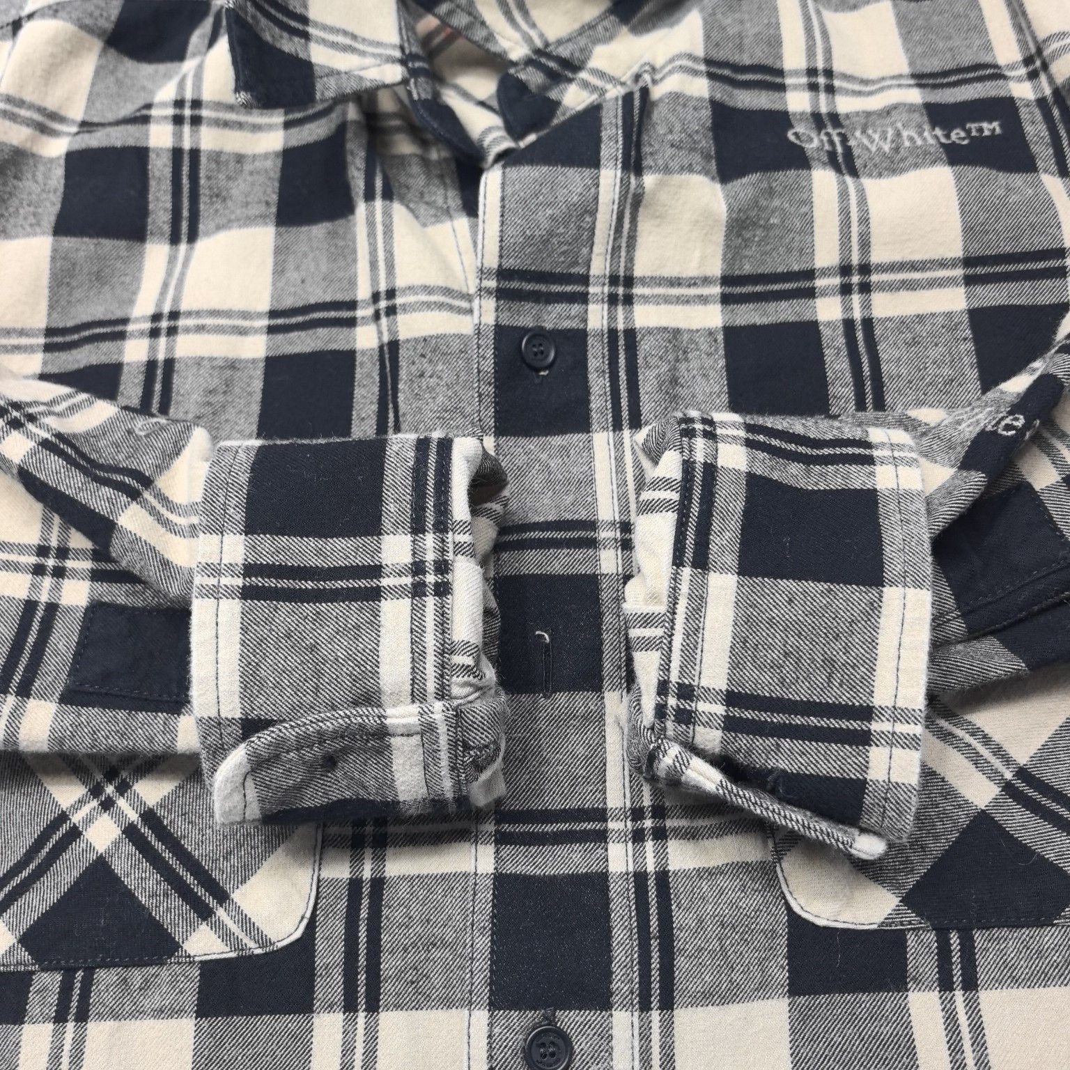 Off-White Off-White Plaid Logo Flannel Shirt Size S Size US S / EU 44-46 / 1 - 11 Thumbnail