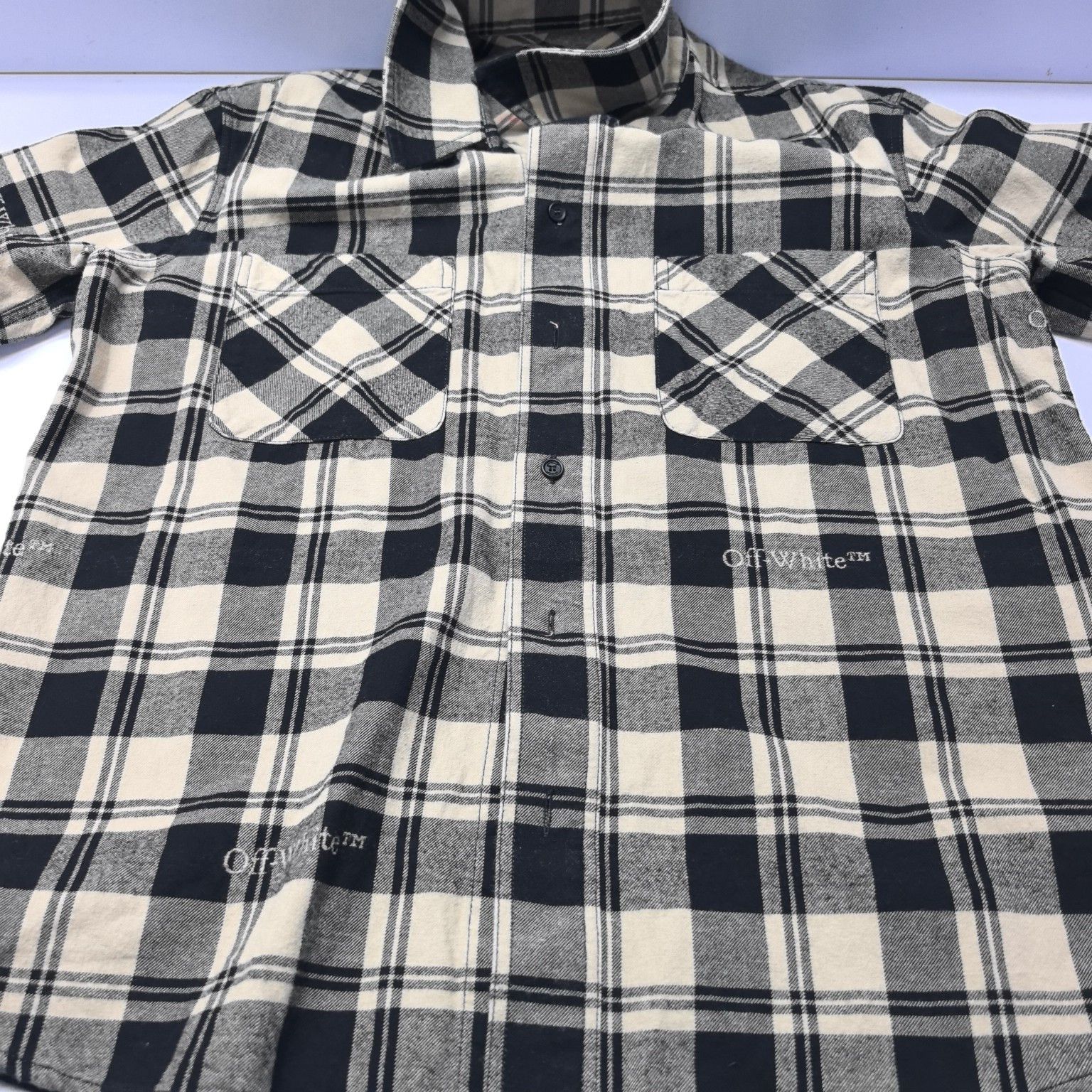 Off-White Off-White Plaid Logo Flannel Shirt Size S Size US S / EU 44-46 / 1 - 9 Thumbnail