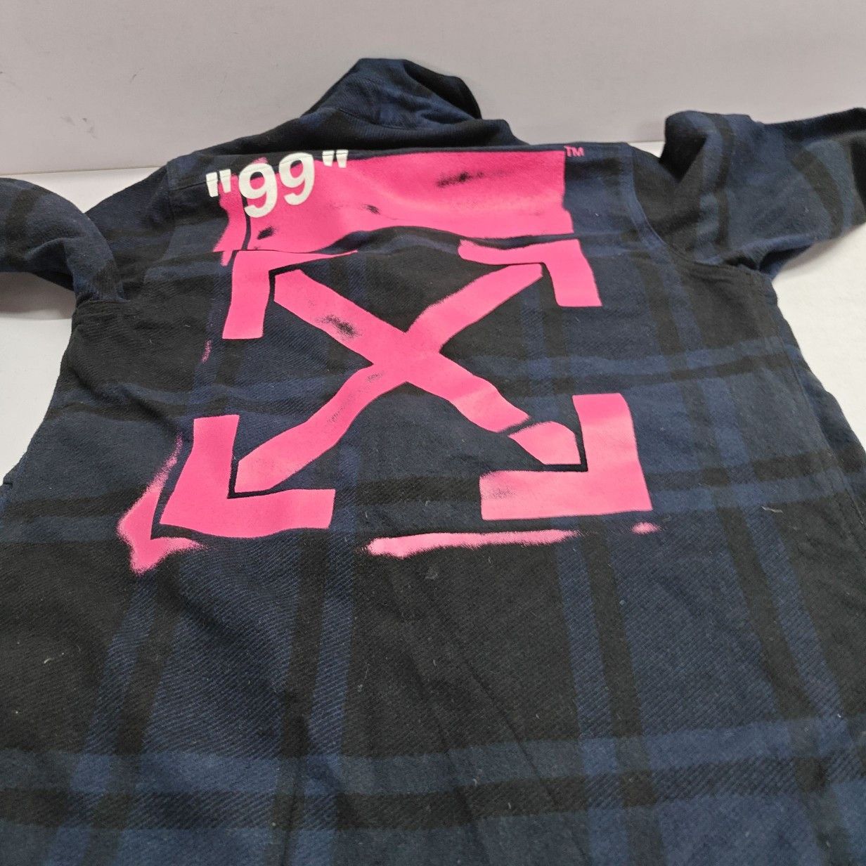 Off-White Off-White Pink Arrow Plaid Flannel Shirt Size XS Size US XS / EU 42 / 0 - 15 Thumbnail