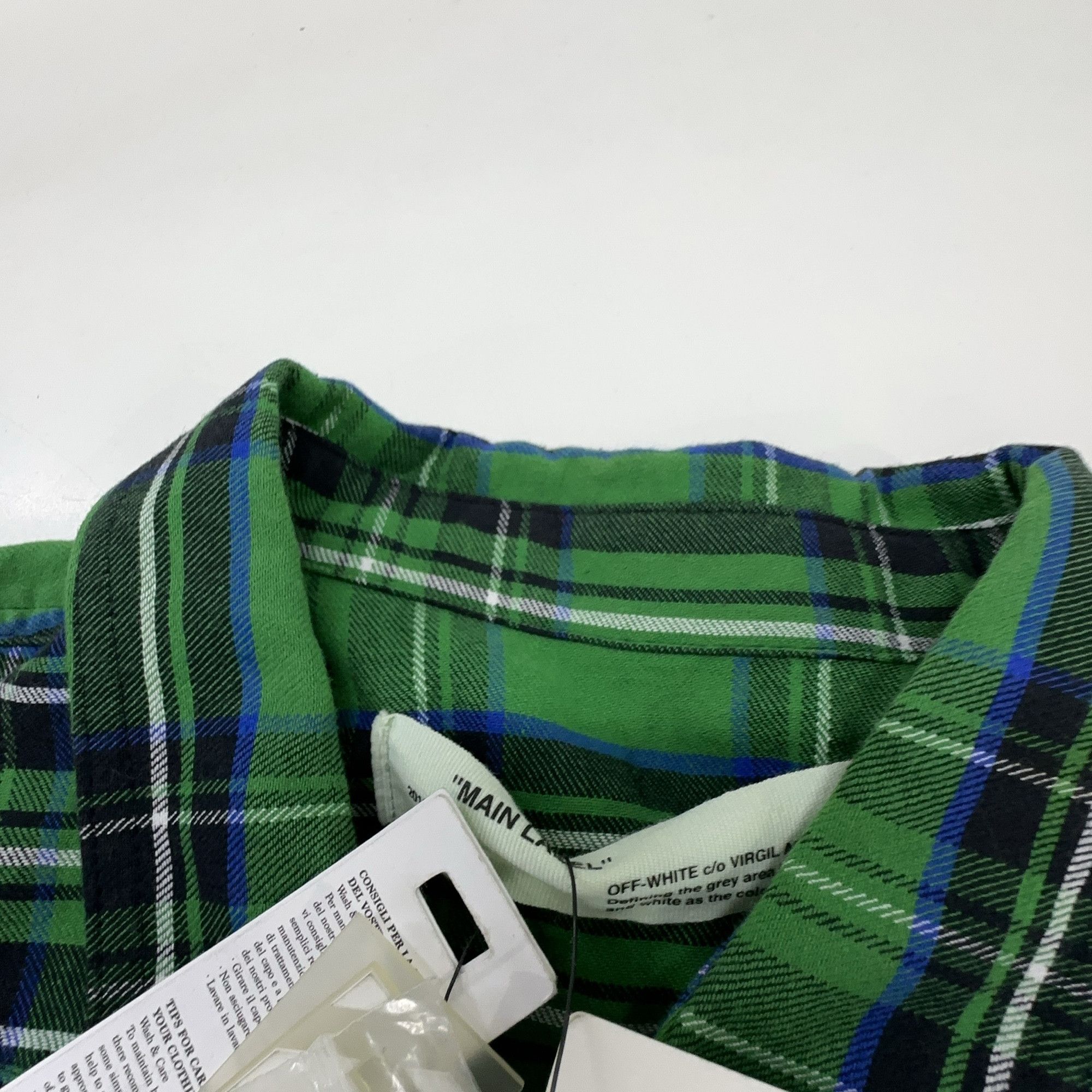 Off-White OFF-WHITE Green Plaid Shirt Size L Size US L / EU 52-54 / 3 - 4 Thumbnail