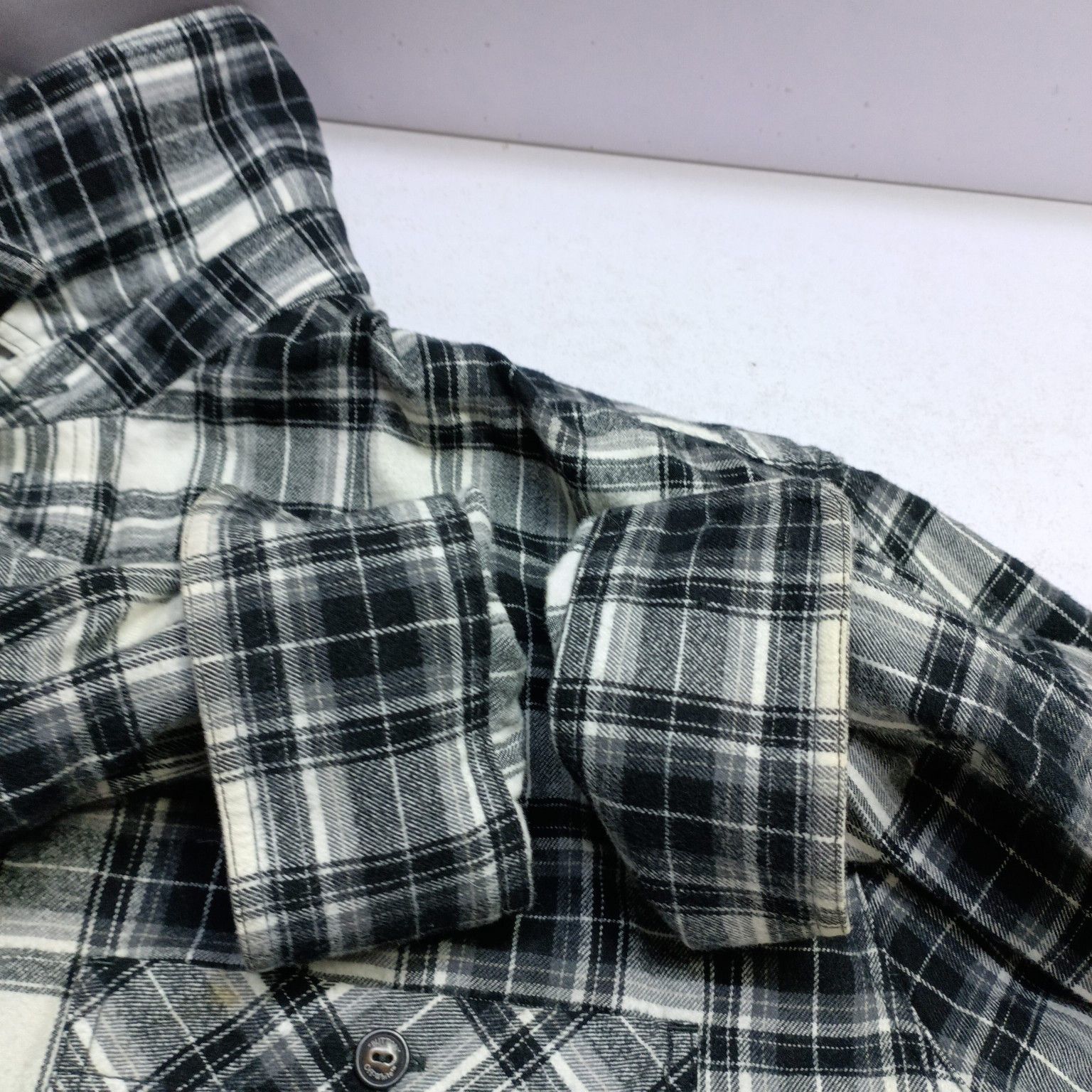 Off-White Off-White Black Plaid Flannel Shirt Size XL Size US XL / EU 56 / 4 - 7 Thumbnail