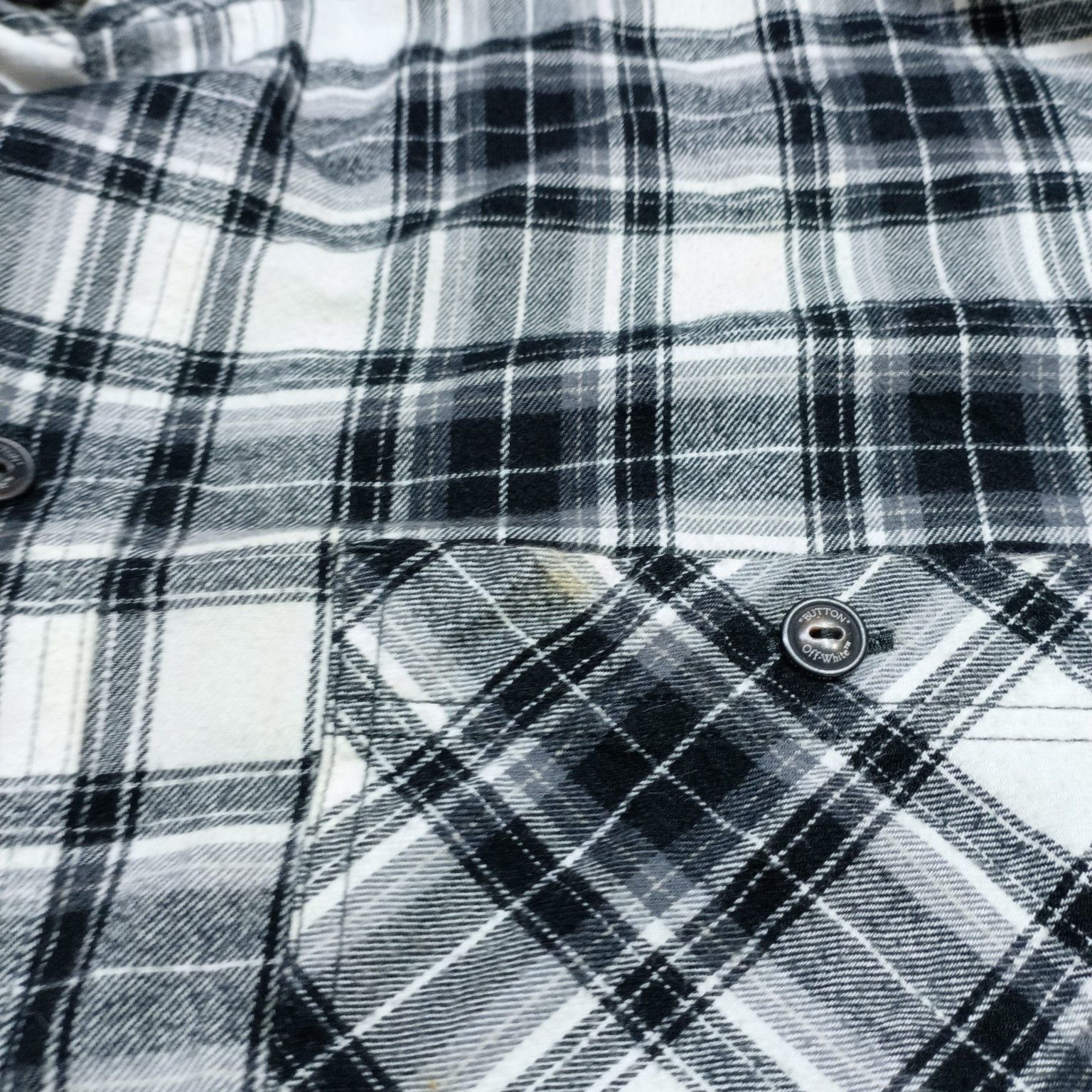 Off-White Off-White Black Plaid Flannel Shirt Size XL Size US XL / EU 56 / 4 - 9 Thumbnail