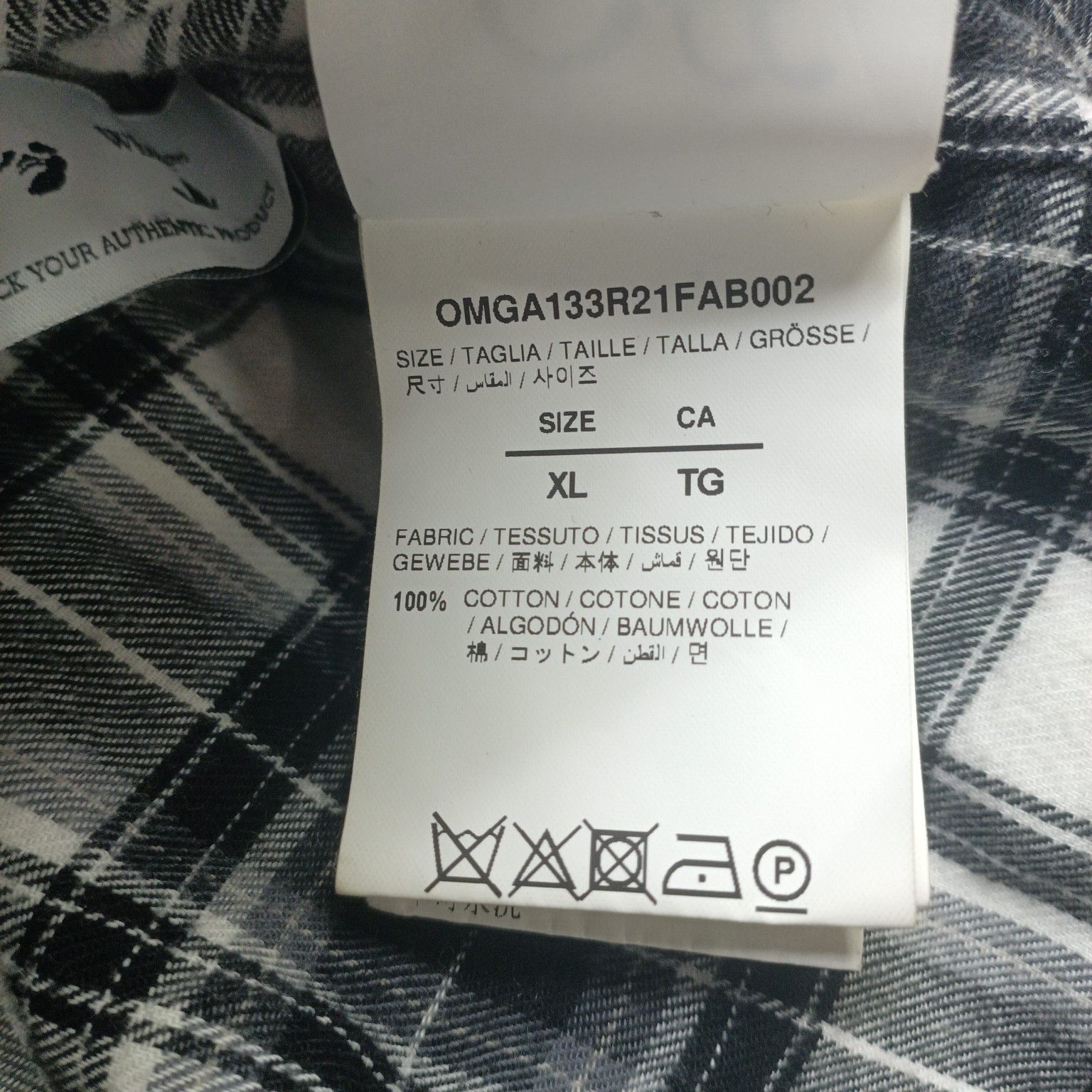 Off-White Off-White Black Plaid Flannel Shirt Size XL Size US XL / EU 56 / 4 - 4 Thumbnail