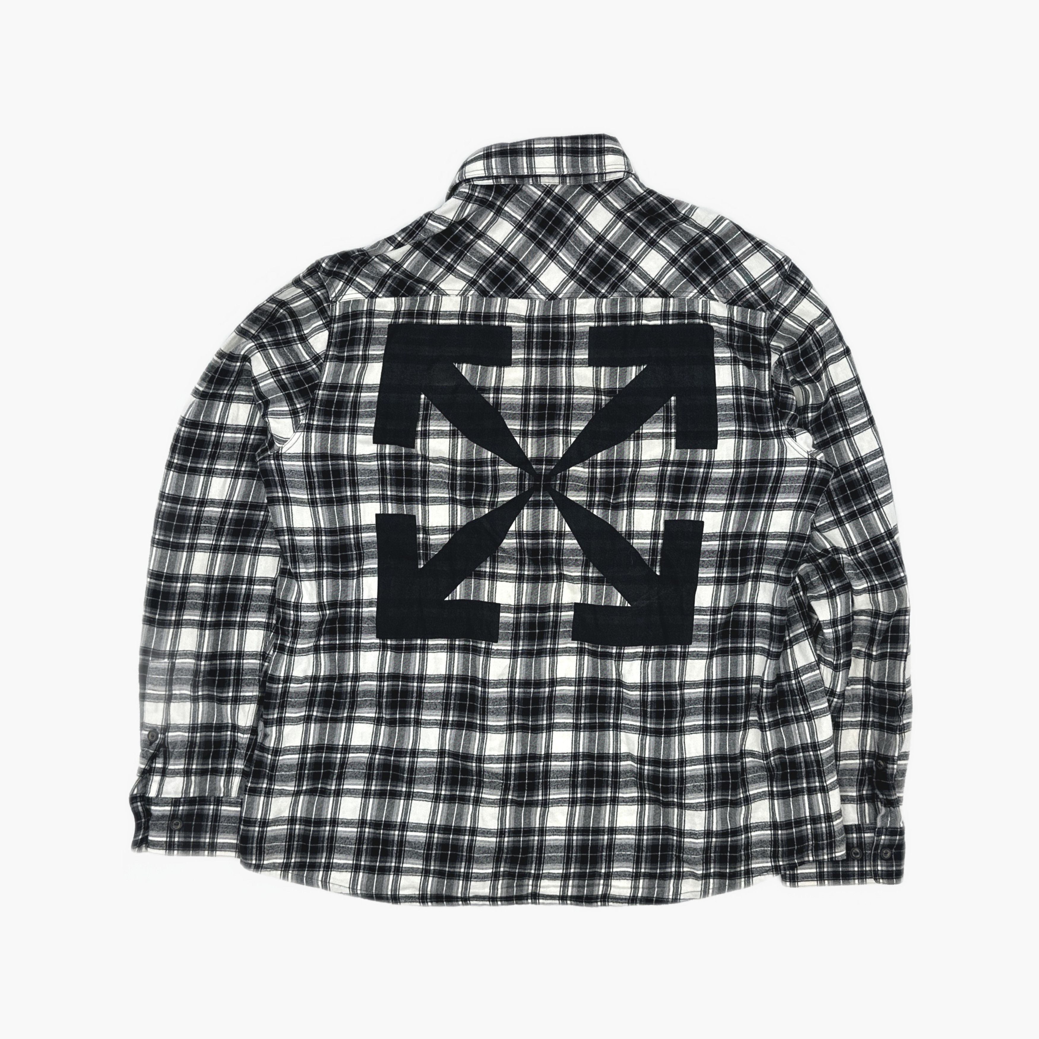 Off-White Off-White Black Plaid Flannel Shirt Size XL Size US XL / EU 56 / 4 - 2 Thumbnail