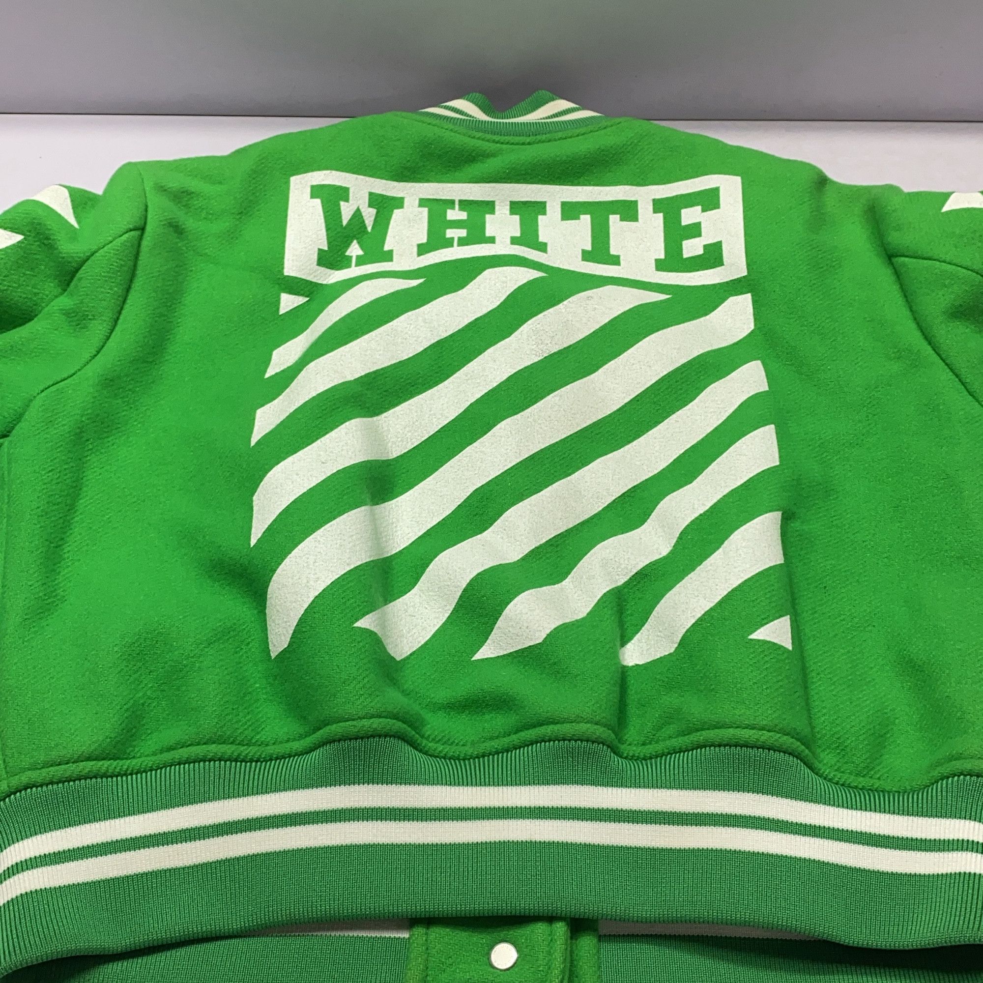 Off-White Off-White Diagonal Varsity Jacket Green Size S Size S / US 4 / IT 40 - 11 Thumbnail
