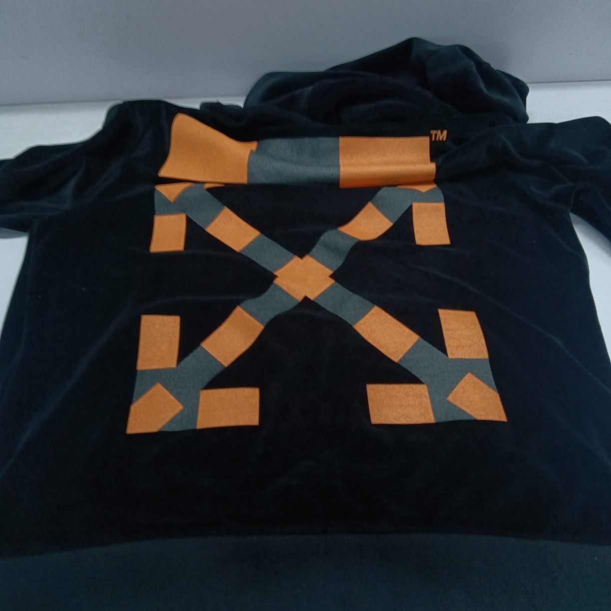 Off-White Off-White Velvet Logo Hoodie Size M Size US M / EU 48-50 / 2 - 9 Thumbnail