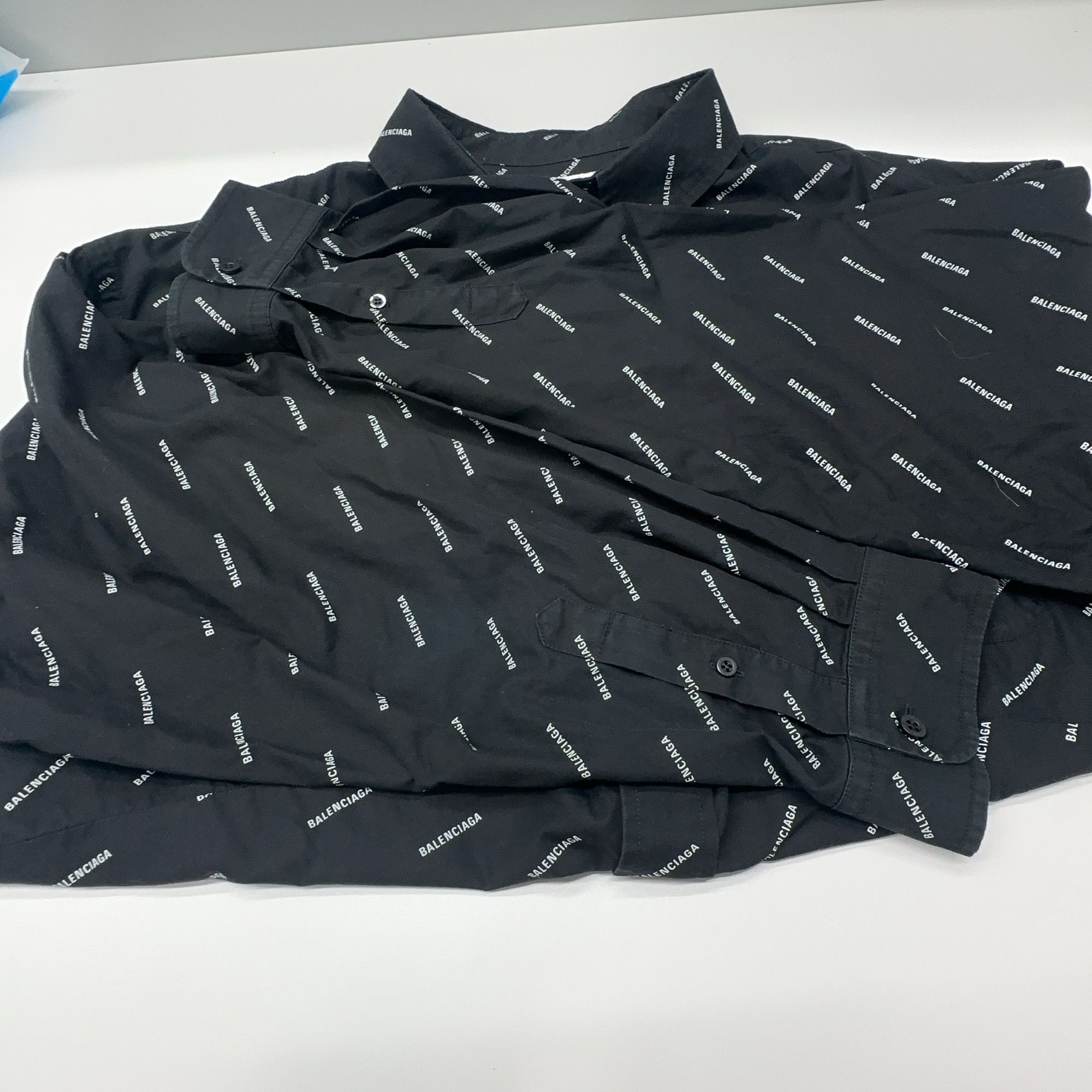 Balenciaga Balenciaga All Over Logo Button Up Shirt Size M Size US XXS / EU 40 - 6 Thumbnail