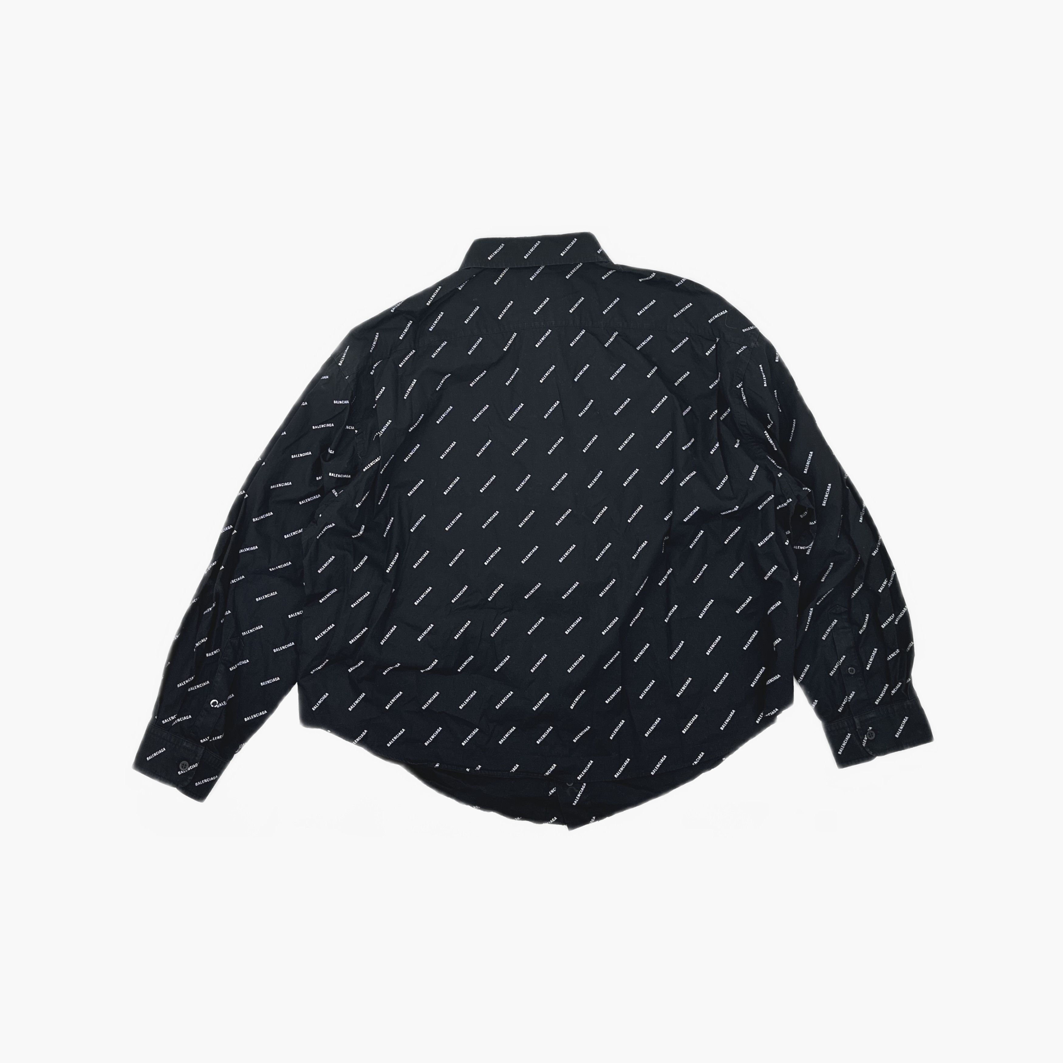 Balenciaga Balenciaga All Over Logo Button Up Shirt Size M Size US XXS / EU 40 - 2 Thumbnail