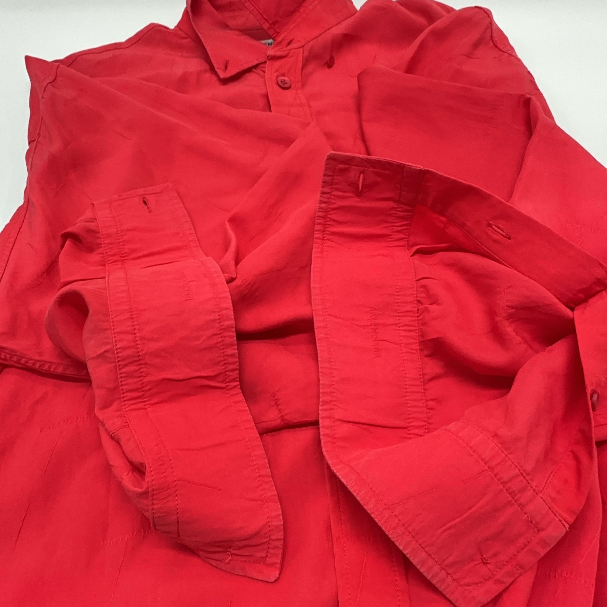 Balenciaga Balenciaga Red Long Sleeve Button Up Shirt Size 34 Size XS / US 0-2 / IT 36-38 - 4 Thumbnail