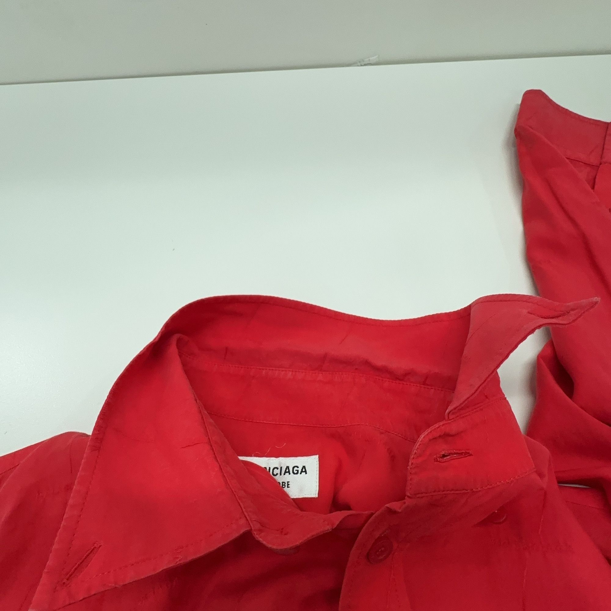 Balenciaga Balenciaga Red Long Sleeve Button Up Shirt Size 34 Size XS / US 0-2 / IT 36-38 - 3 Thumbnail