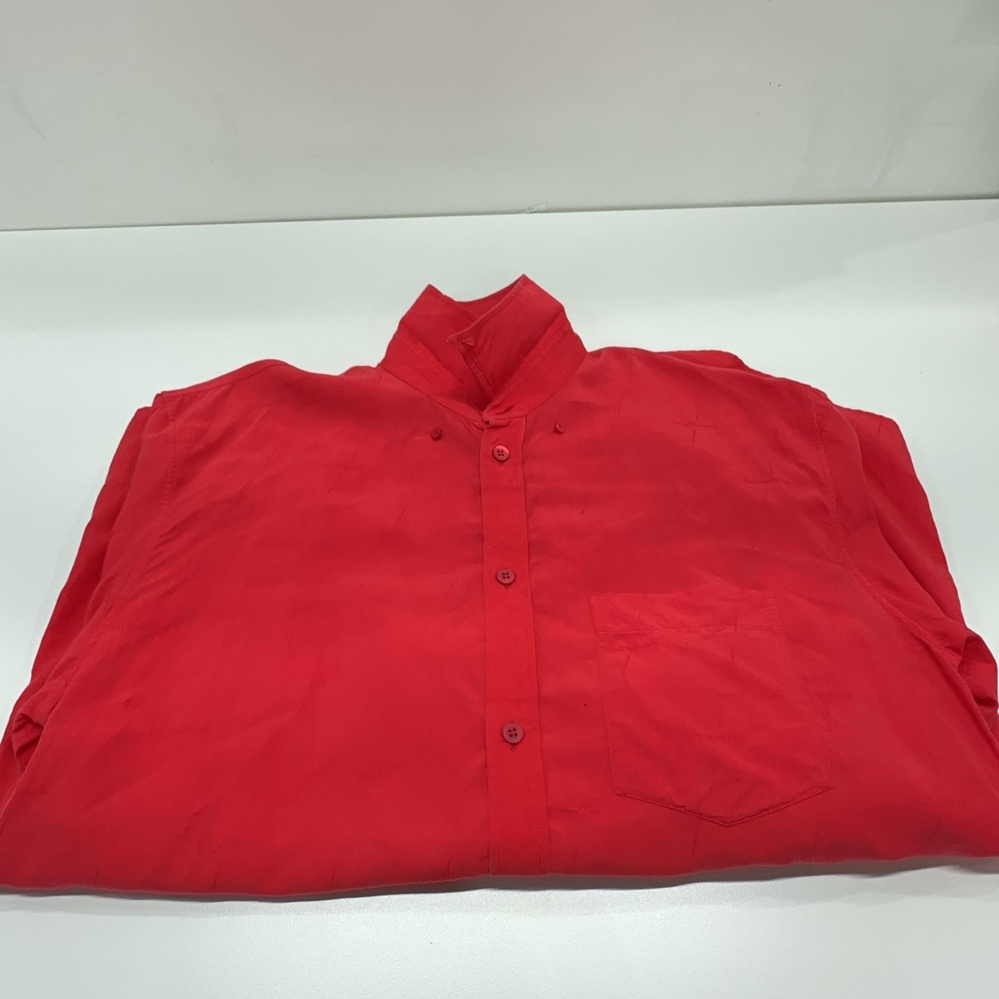 Balenciaga Balenciaga Red Long Sleeve Button Up Shirt Size 34 Size XS / US 0-2 / IT 36-38 - 7 Thumbnail