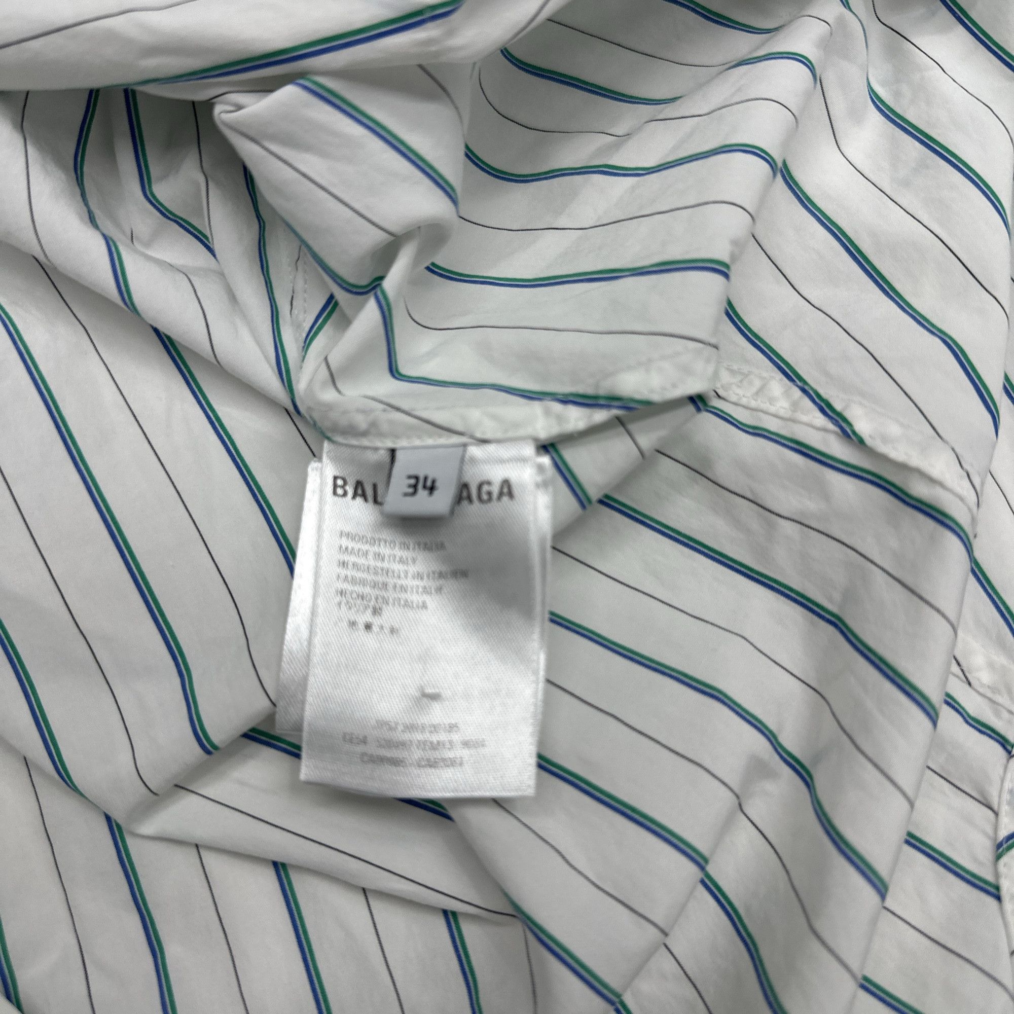 Balenciaga Balenciaga Striped Back Logo Button Up Shirt Size 34 Size XXS / US 00 / IT 34 - 4 Thumbnail