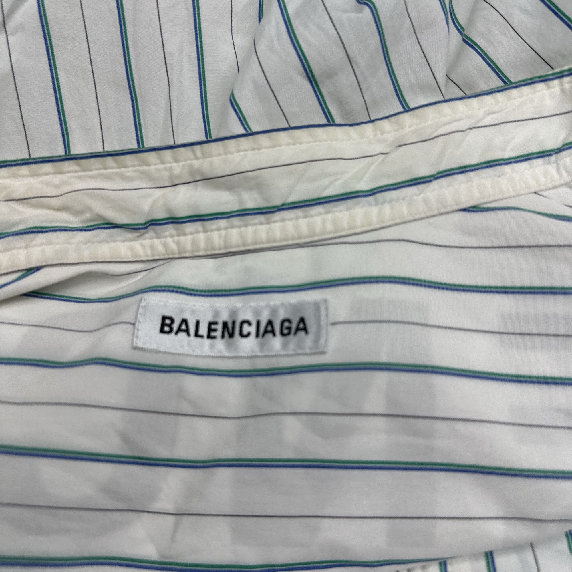 Balenciaga Balenciaga Striped Back Logo Button Up Shirt Size 34 Size XXS / US 00 / IT 34 - 3 Thumbnail