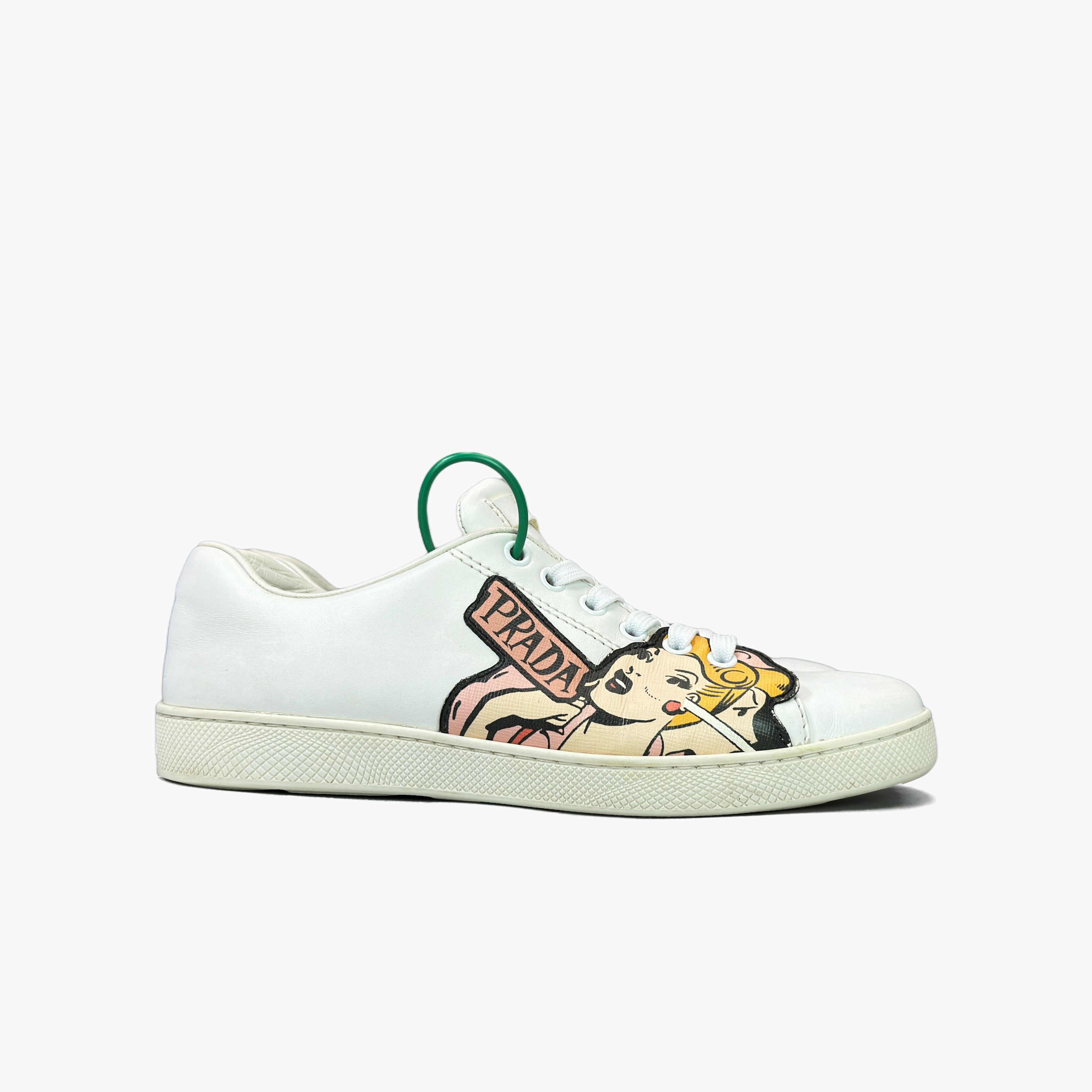 Prada Prada Comic Patch Low-Top Sneakers Size 38 Size US 8 / IT 38 - 4 Thumbnail