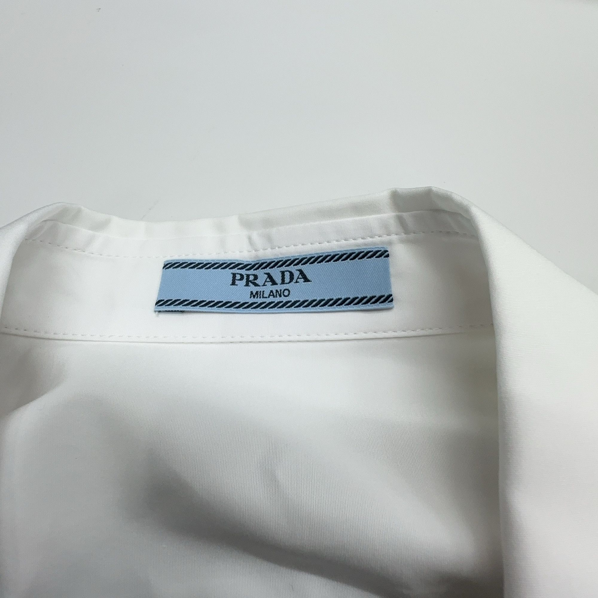 Prada Prada White Poplin Tie-Detail Shirt Size S Size US S / EU 44-46 / 1 - 6 Thumbnail