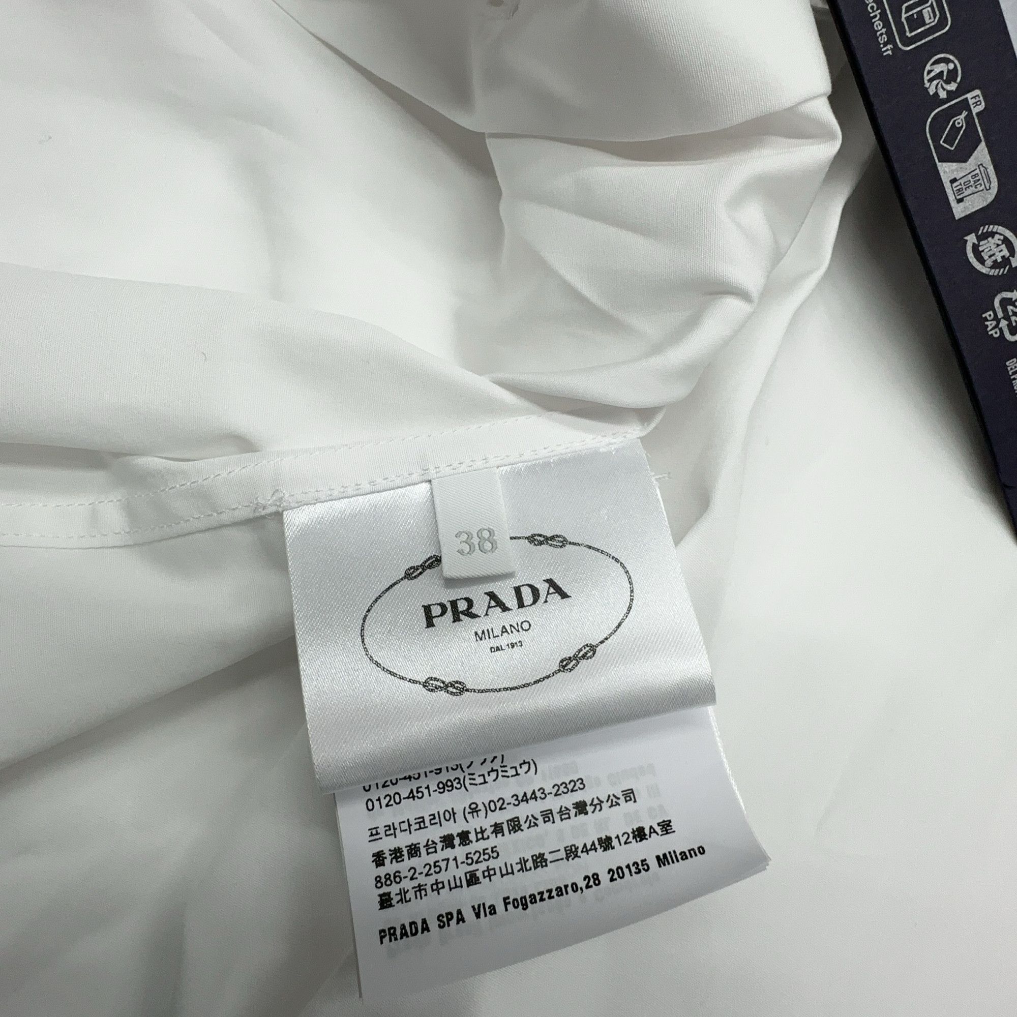 Prada Prada White Poplin Tie-Detail Shirt Size S Size US S / EU 44-46 / 1 - 4 Thumbnail