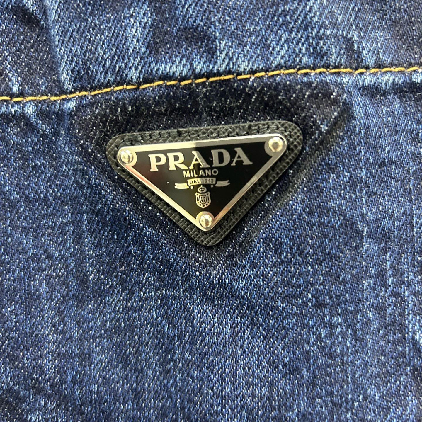 Prada Prada Logo Denim Short Sleeve Shirt Size S Size US S / EU 44-46 / 1 - 4 Thumbnail