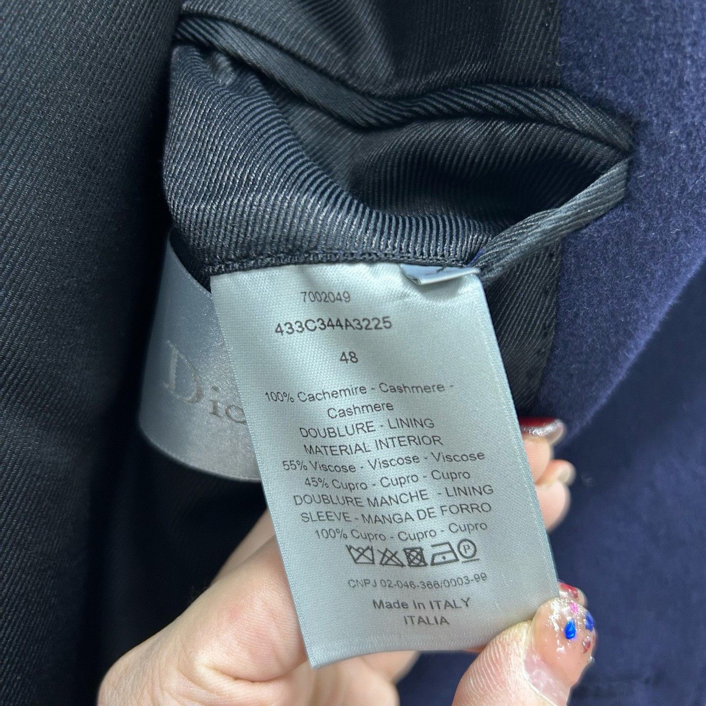 Dior Dior Navy Cashmere Coat Size M Size US M / EU 48-50 / 2 - 5 Thumbnail