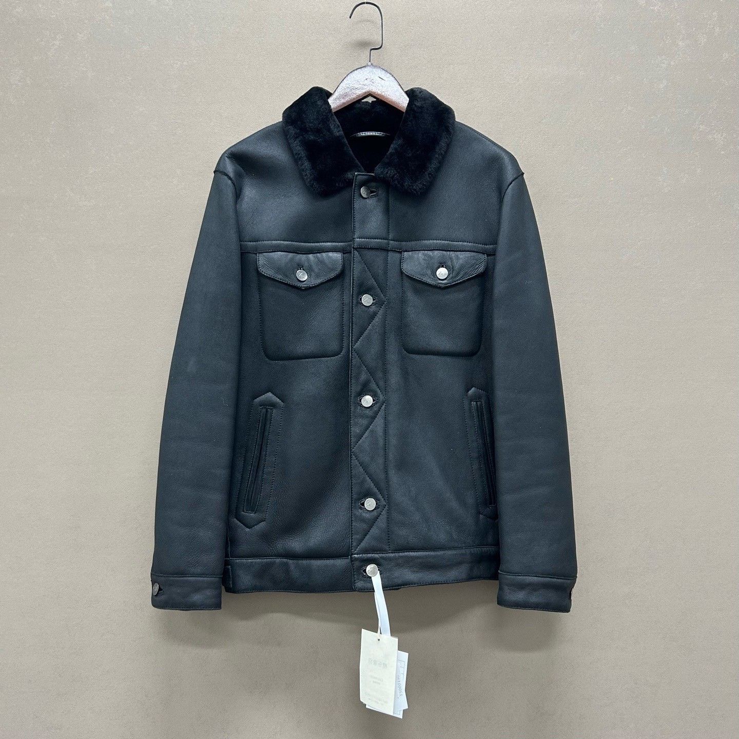 Z Zegna Zegna Sport Lambskin Shearling Leather Jacket Size M Size US M / EU 48-50 / 2 - 2 Thumbnail
