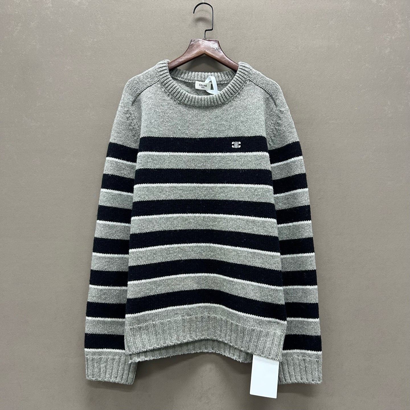 Celine CELINE Triomphe Striped Sweater Size L Size US L / EU 52-54 / 3 - 2 Thumbnail