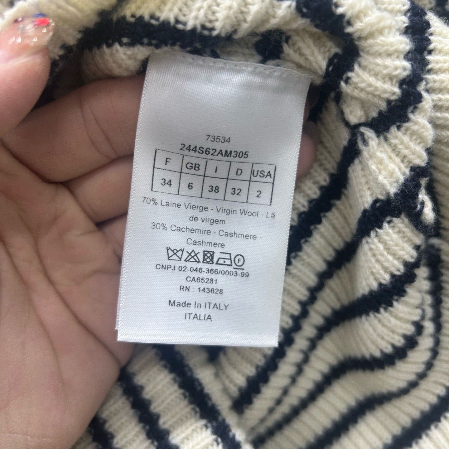 Christian Dior Monsieur Christian Dior Striped Star Logo Sweater Size 34 Size XS / US 0-2 / IT 36-38 - 5 Thumbnail