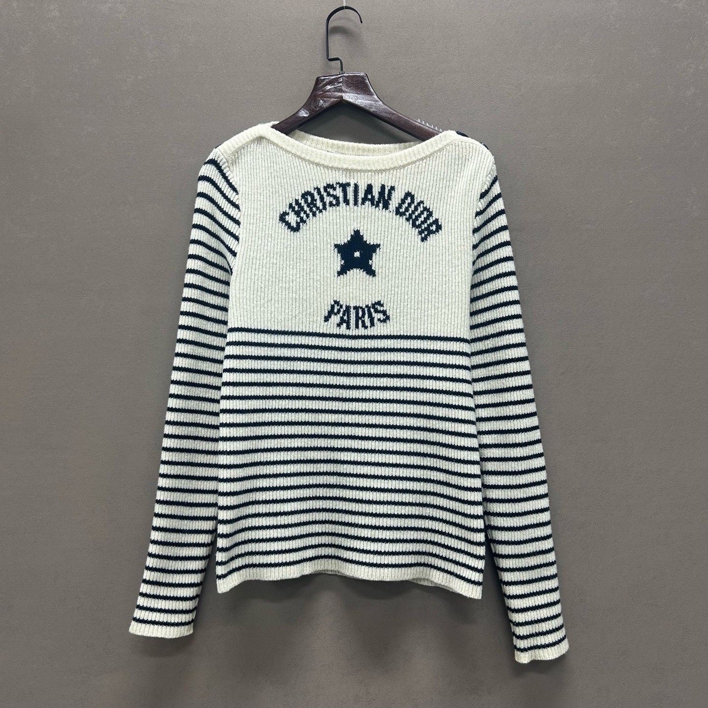 Christian Dior Monsieur Christian Dior Striped Star Logo Sweater Size 34 Size XS / US 0-2 / IT 36-38 - 2 Thumbnail