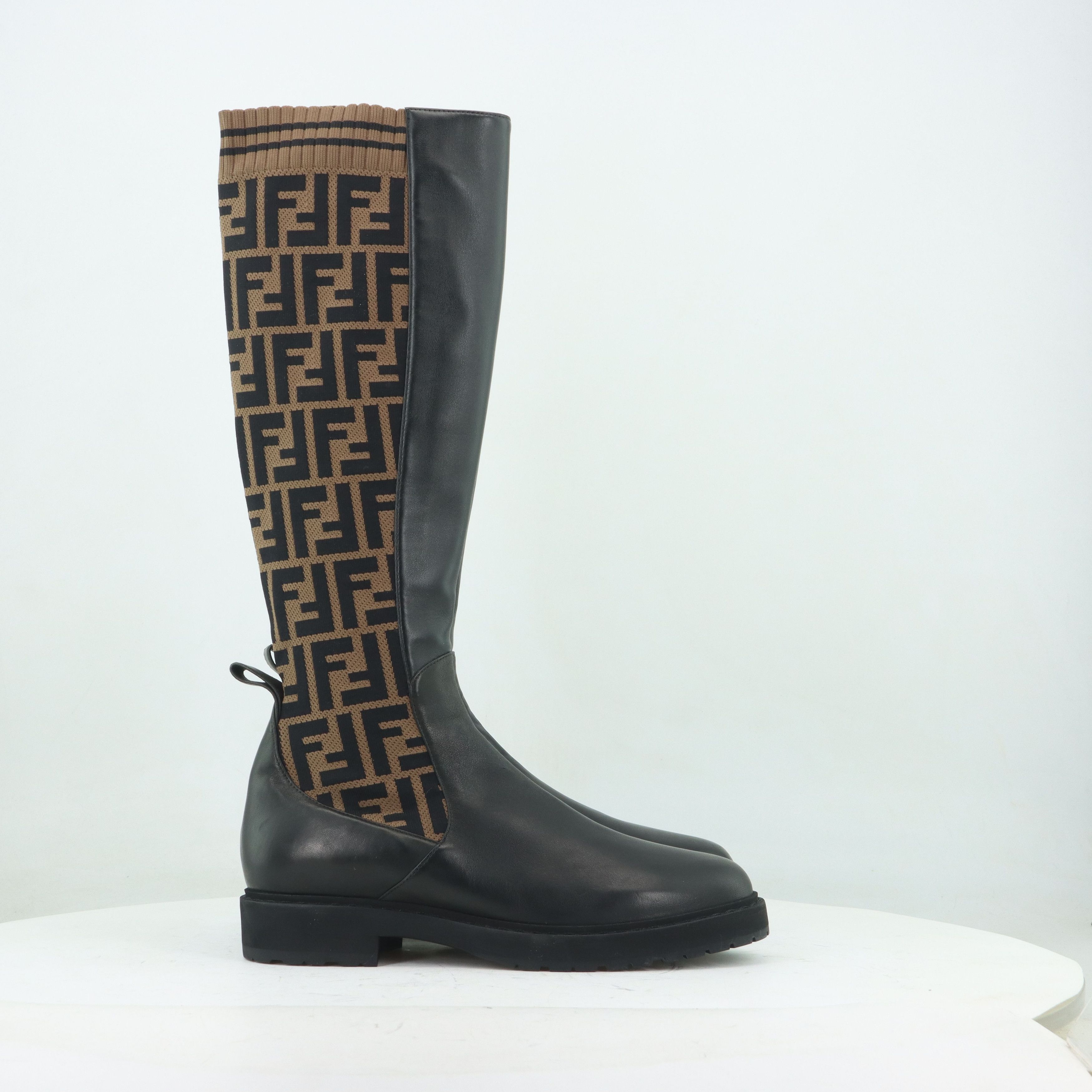 Fendi Fendi Rockoko FF Logo Knee High Boots Size 37.5 Size US 7.5 / IT 37.5 - 3 Thumbnail