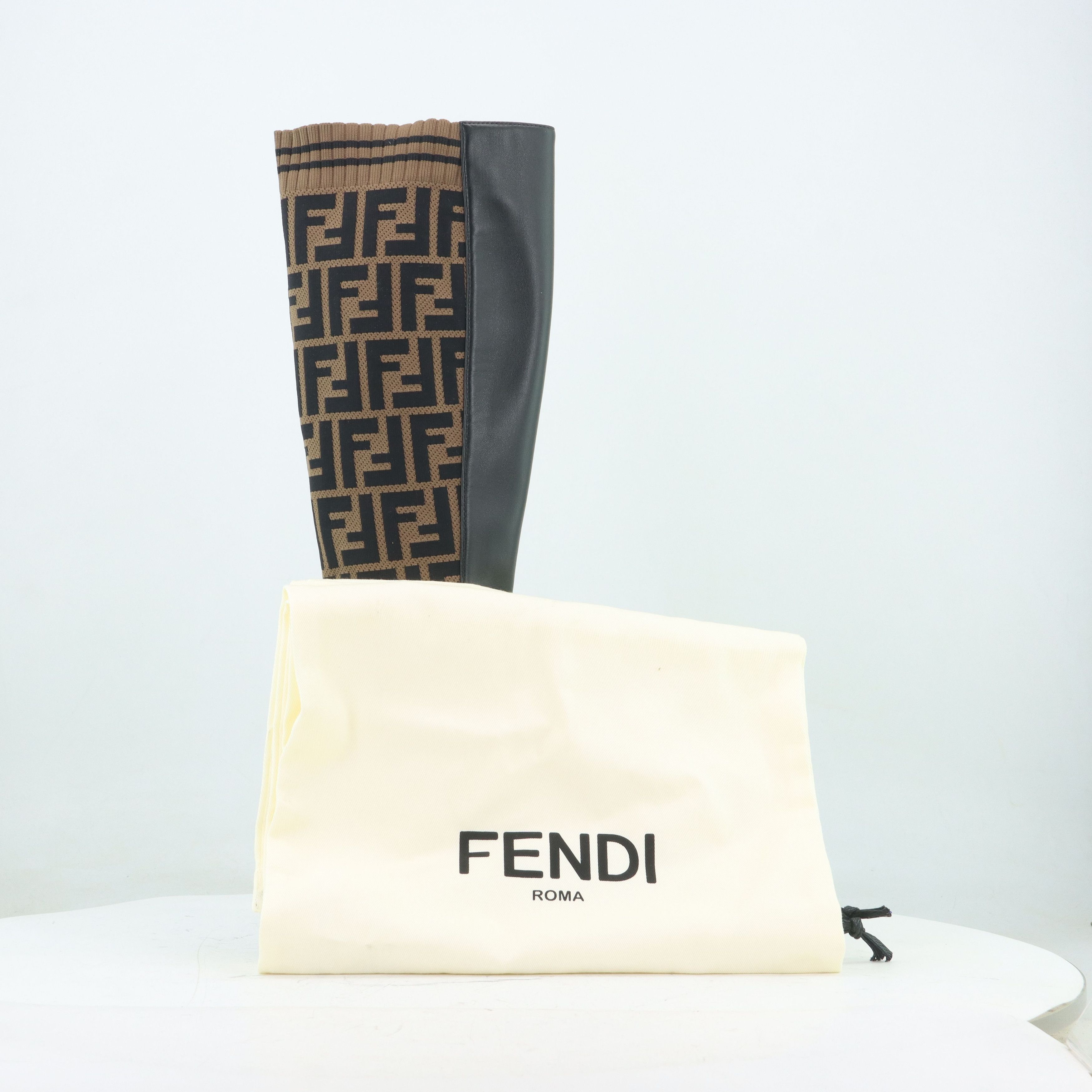 Fendi Fendi Rockoko FF Logo Knee High Boots Size 37.5 Size US 7.5 / IT 37.5 - 9 Thumbnail