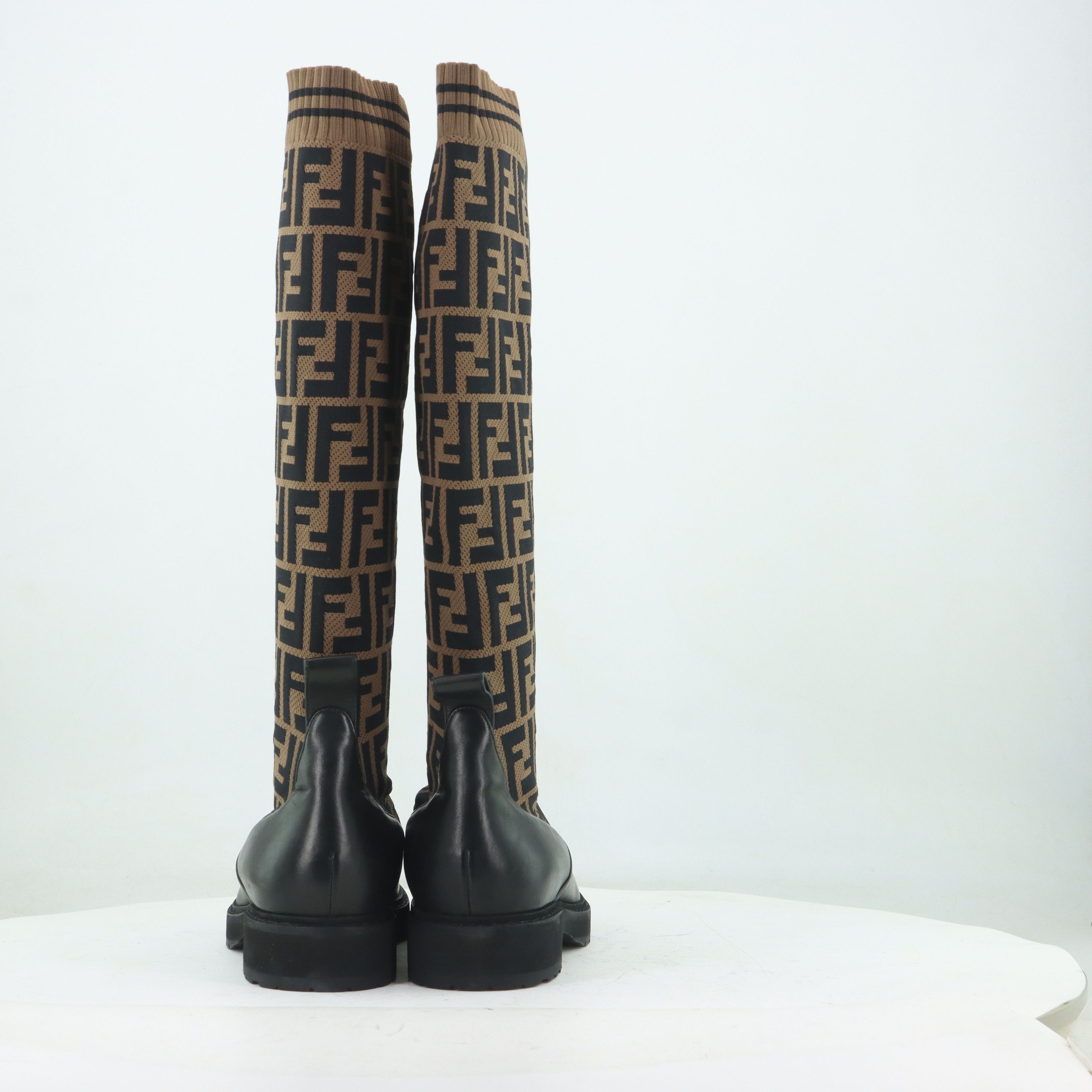 Fendi Fendi Rockoko FF Logo Knee High Boots Size 37.5 Size US 7.5 / IT 37.5 - 5 Thumbnail