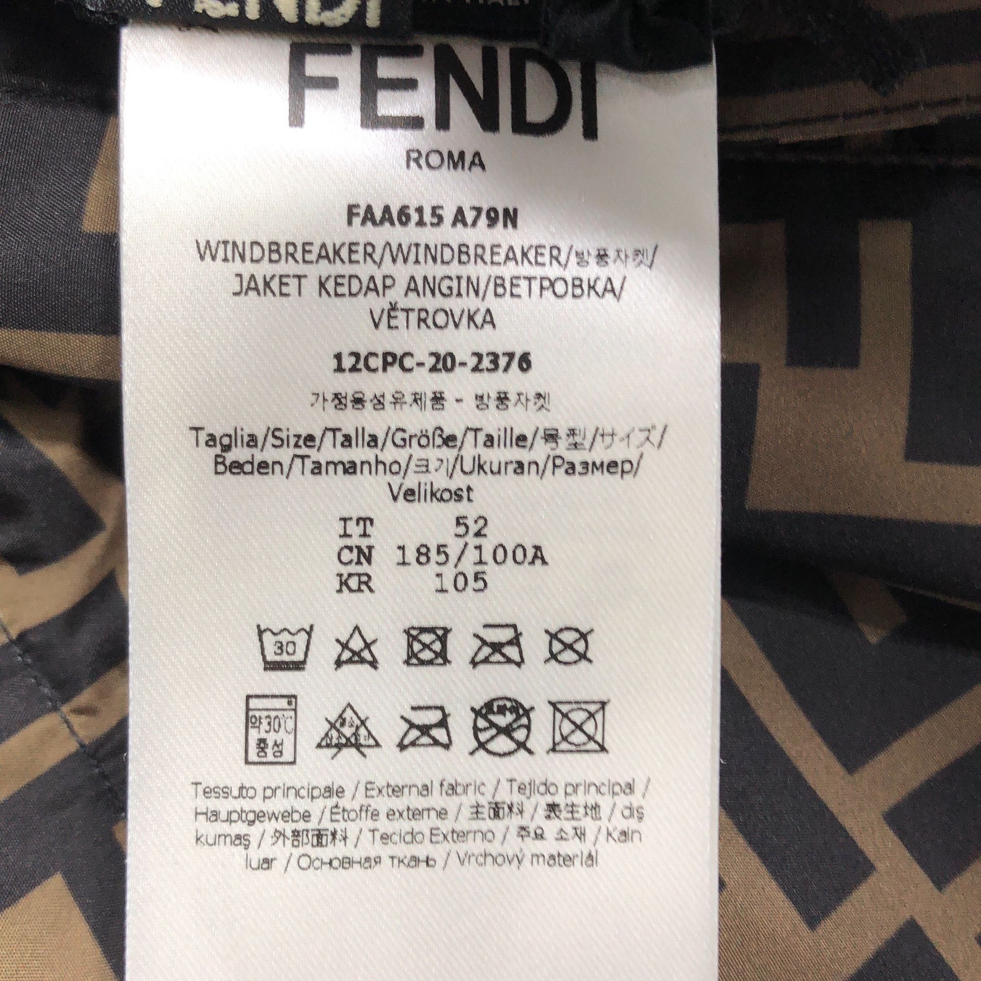Fendi Fendi FF Logo Reversible Windbreaker Size L Size US L / EU 52-54 / 3 - 4 Thumbnail