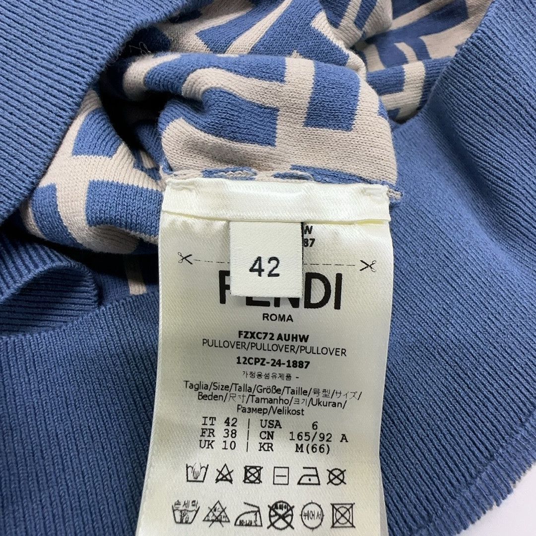 Fendi Fendi FF Logo Short Sleeve Sweater IT 42 Size M / US 6-8 / IT 42-44 - 3 Thumbnail