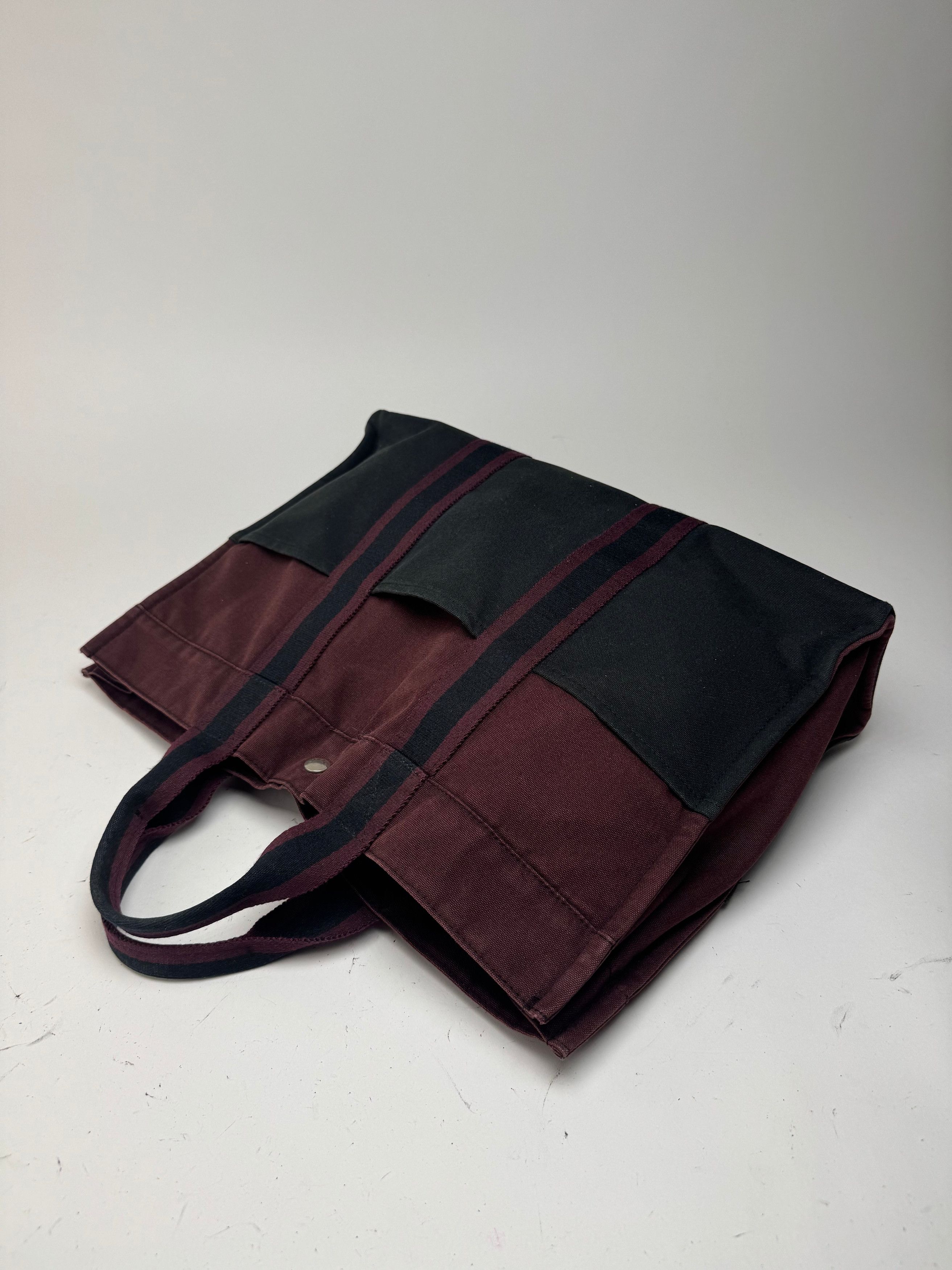Other Vintage Hermes Canvas Shopper Bag burgundy Black Size ONE SIZE - 11 Thumbnail