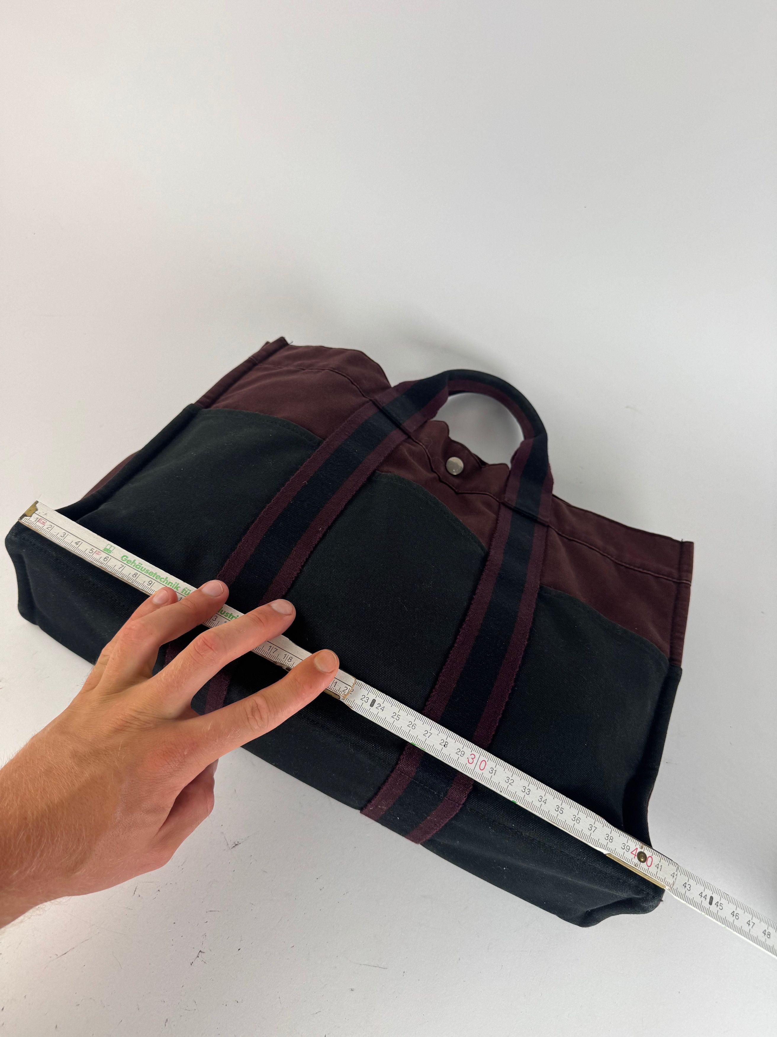 Other Vintage Hermes Canvas Shopper Bag burgundy Black Size ONE SIZE - 13 Thumbnail