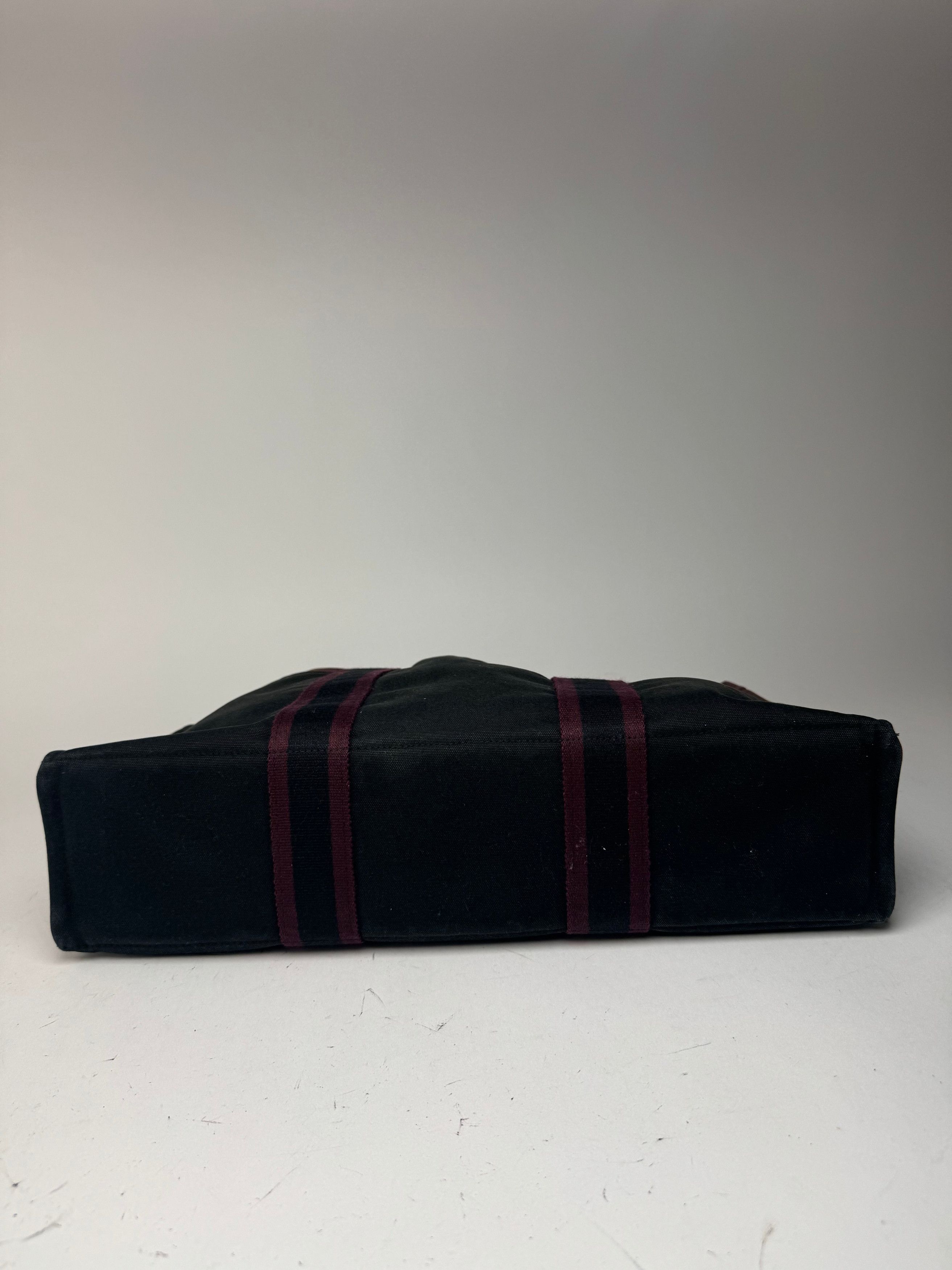 Other Vintage Hermes Canvas Shopper Bag burgundy Black Size ONE SIZE - 12 Thumbnail