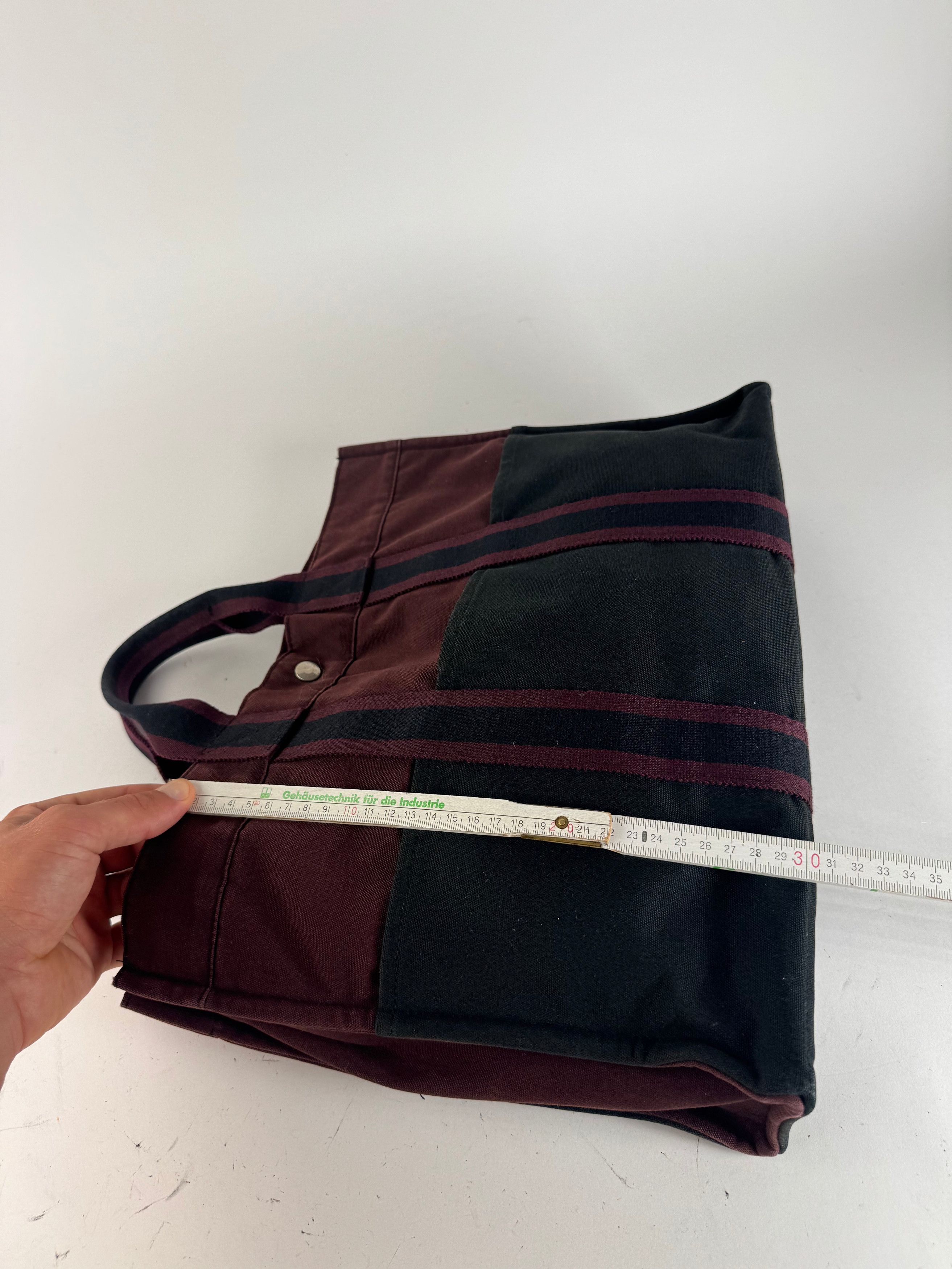 Other Vintage Hermes Canvas Shopper Bag burgundy Black Size ONE SIZE - 14 Thumbnail