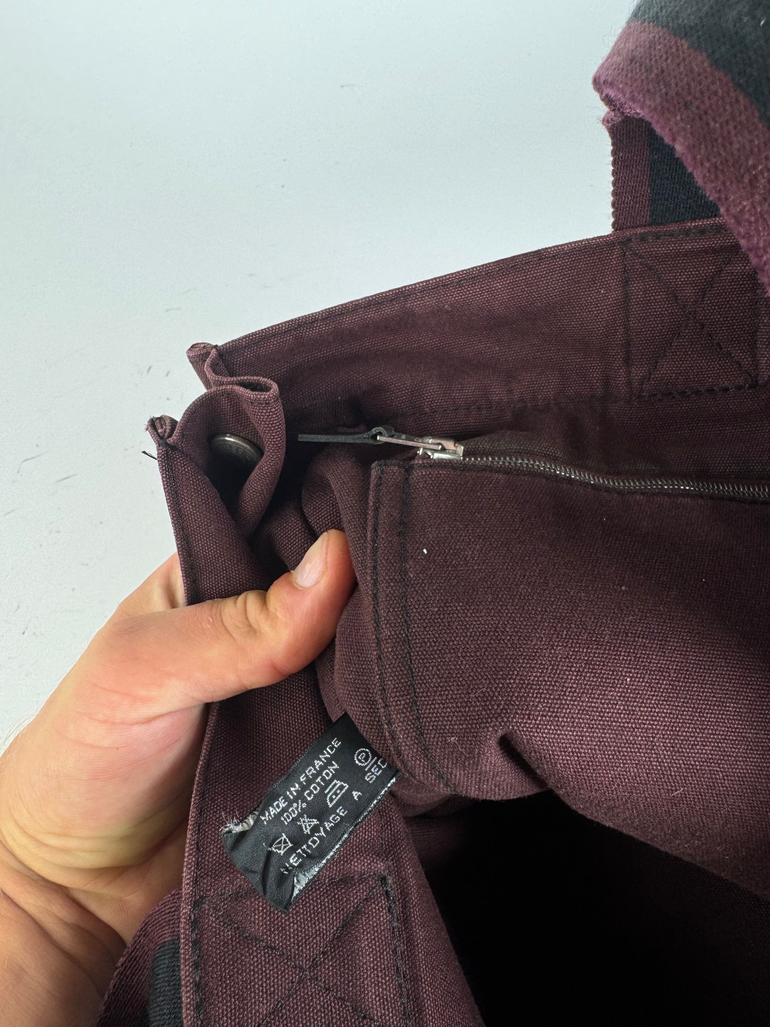 Other Vintage Hermes Canvas Shopper Bag burgundy Black Size ONE SIZE - 6 Thumbnail