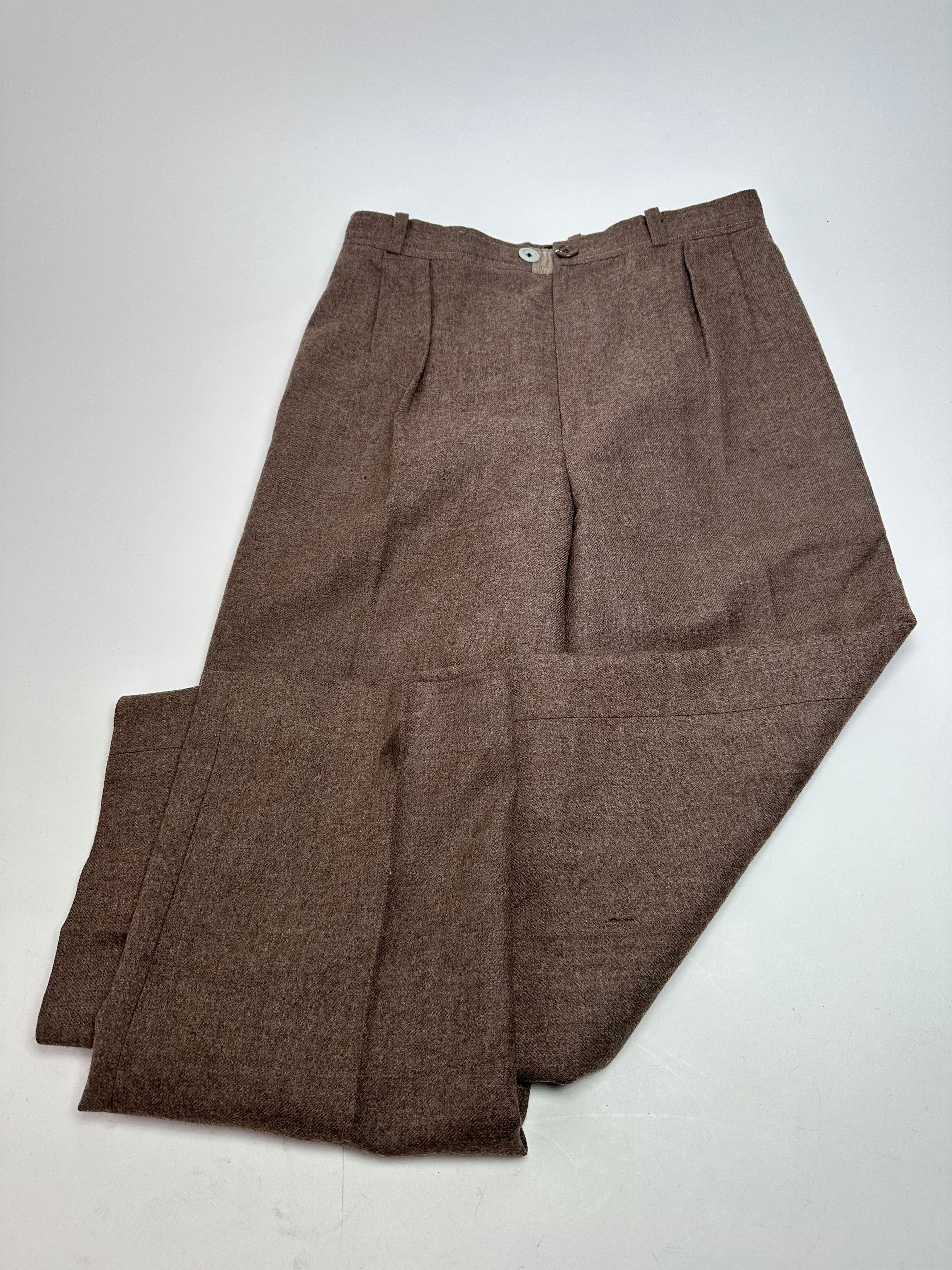 Yves Saint Laurent Vintage Wool Pants Brown 38/M Size 30" / US 8 / IT 44 - 2 Thumbnail