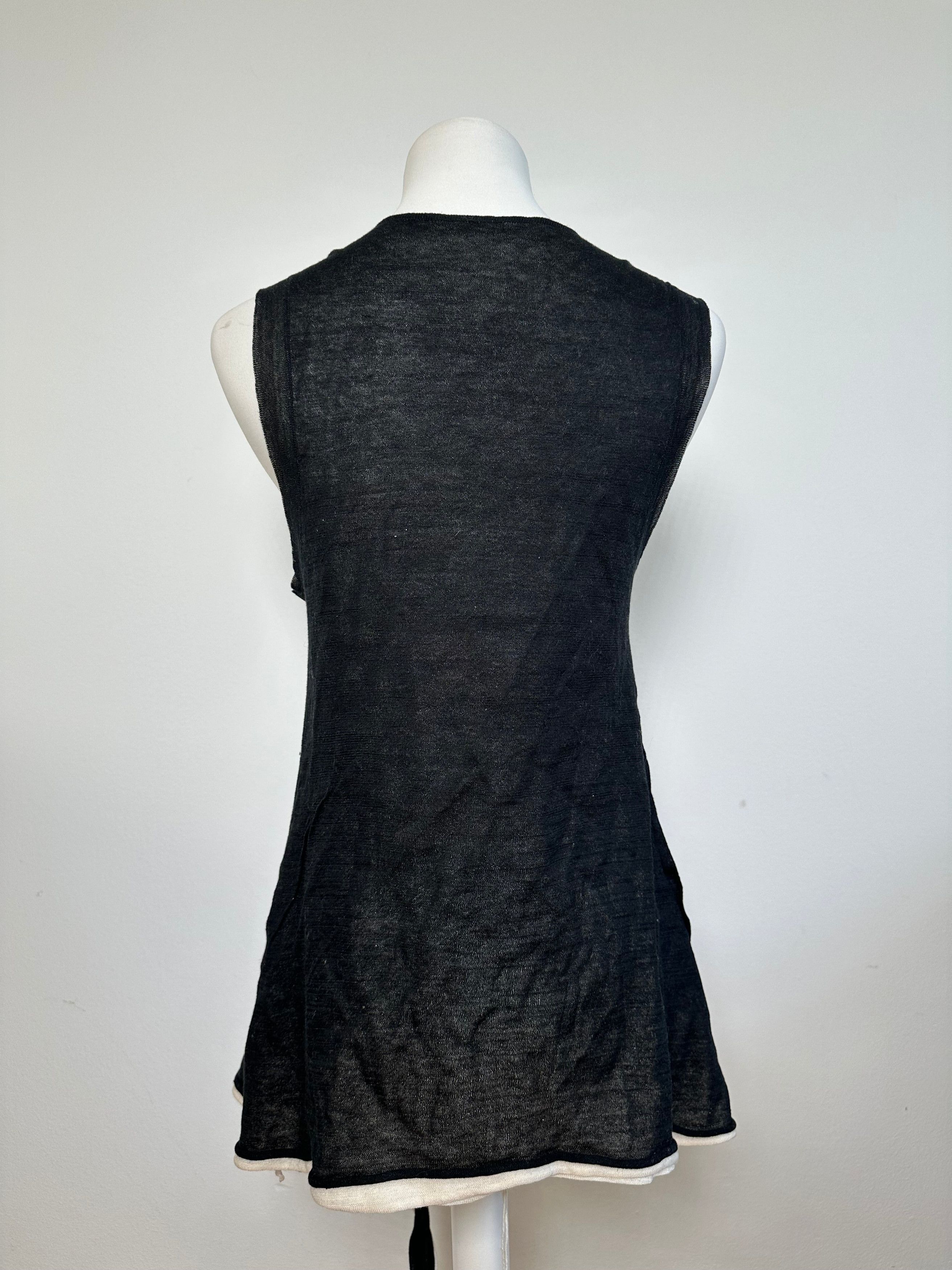 Issey Miyake Vintage Wool Wrap Top Black Cream M Size M / US 6-8 / IT 42-44 - 12 Thumbnail