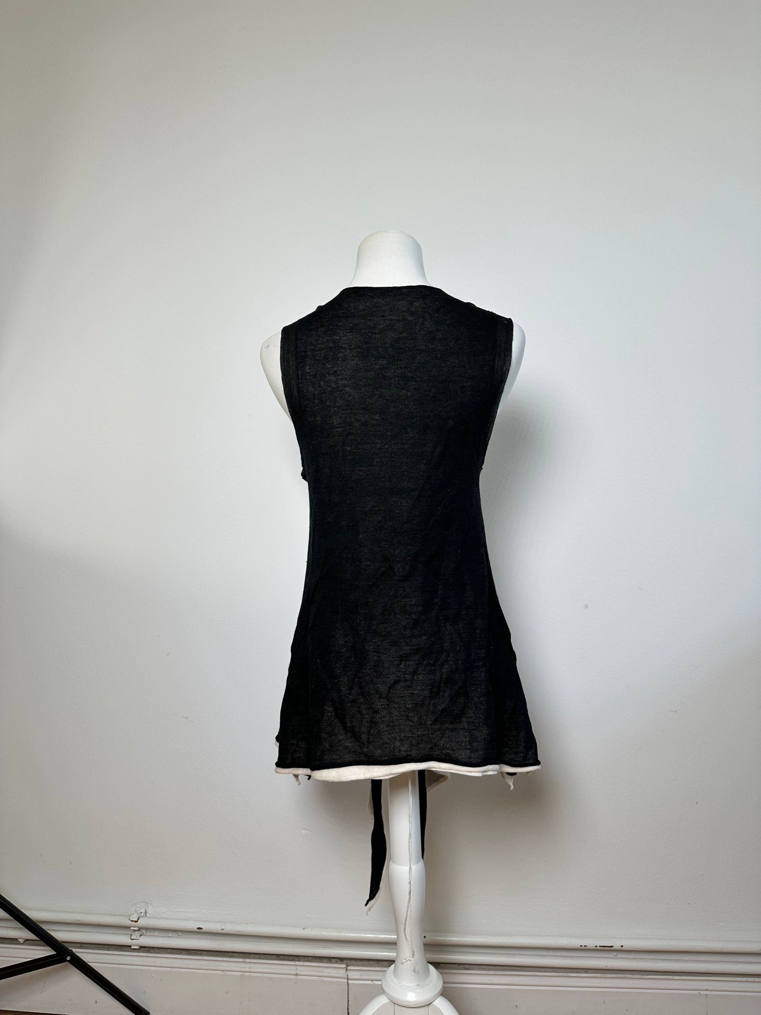 Issey Miyake Vintage Wool Wrap Top Black Cream M Size M / US 6-8 / IT 42-44 - 3 Thumbnail