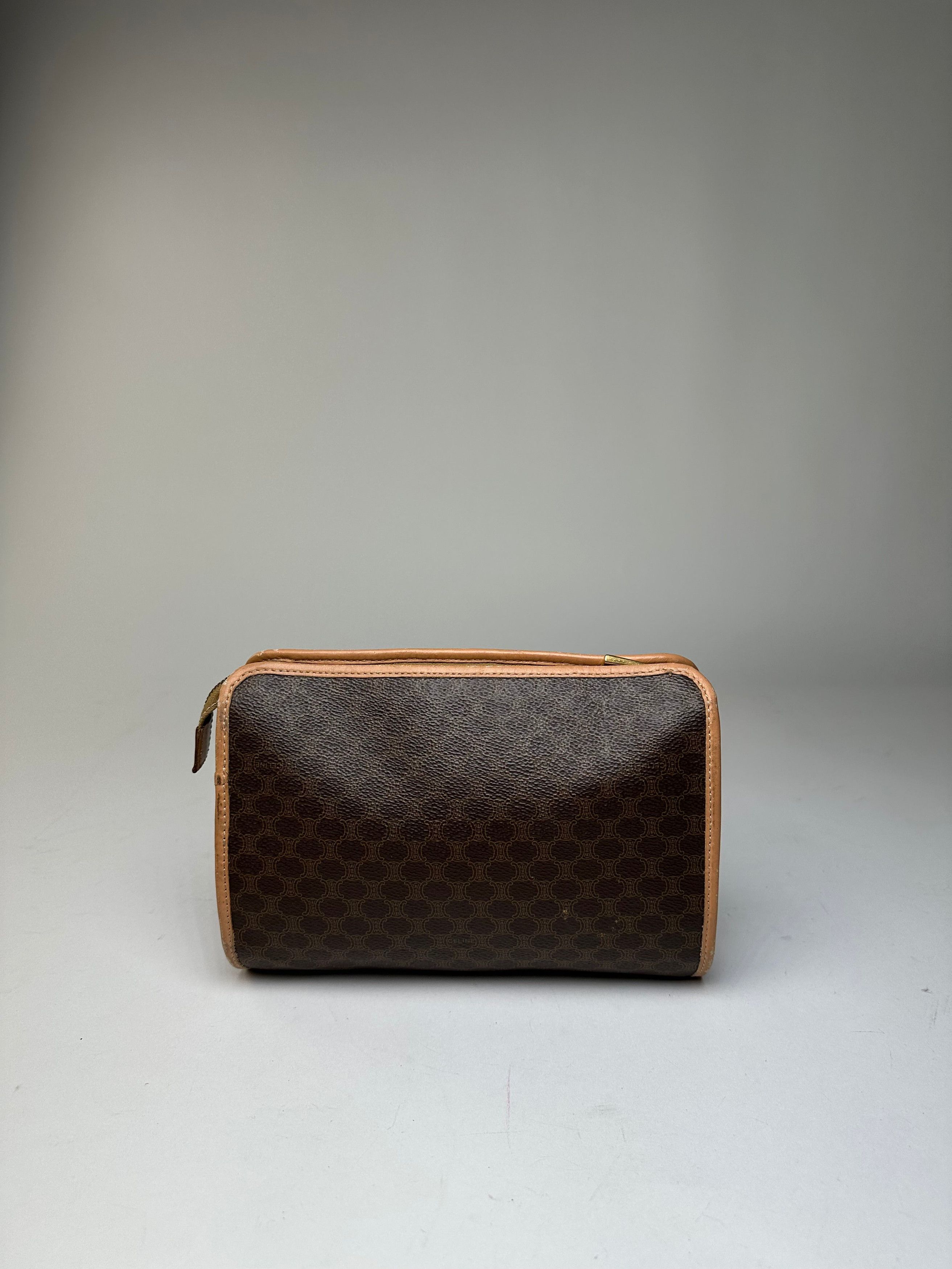 Celine Vintage Macadam Canvas Clutch Pouch Dark Brown Size ONE SIZE - 13 Thumbnail