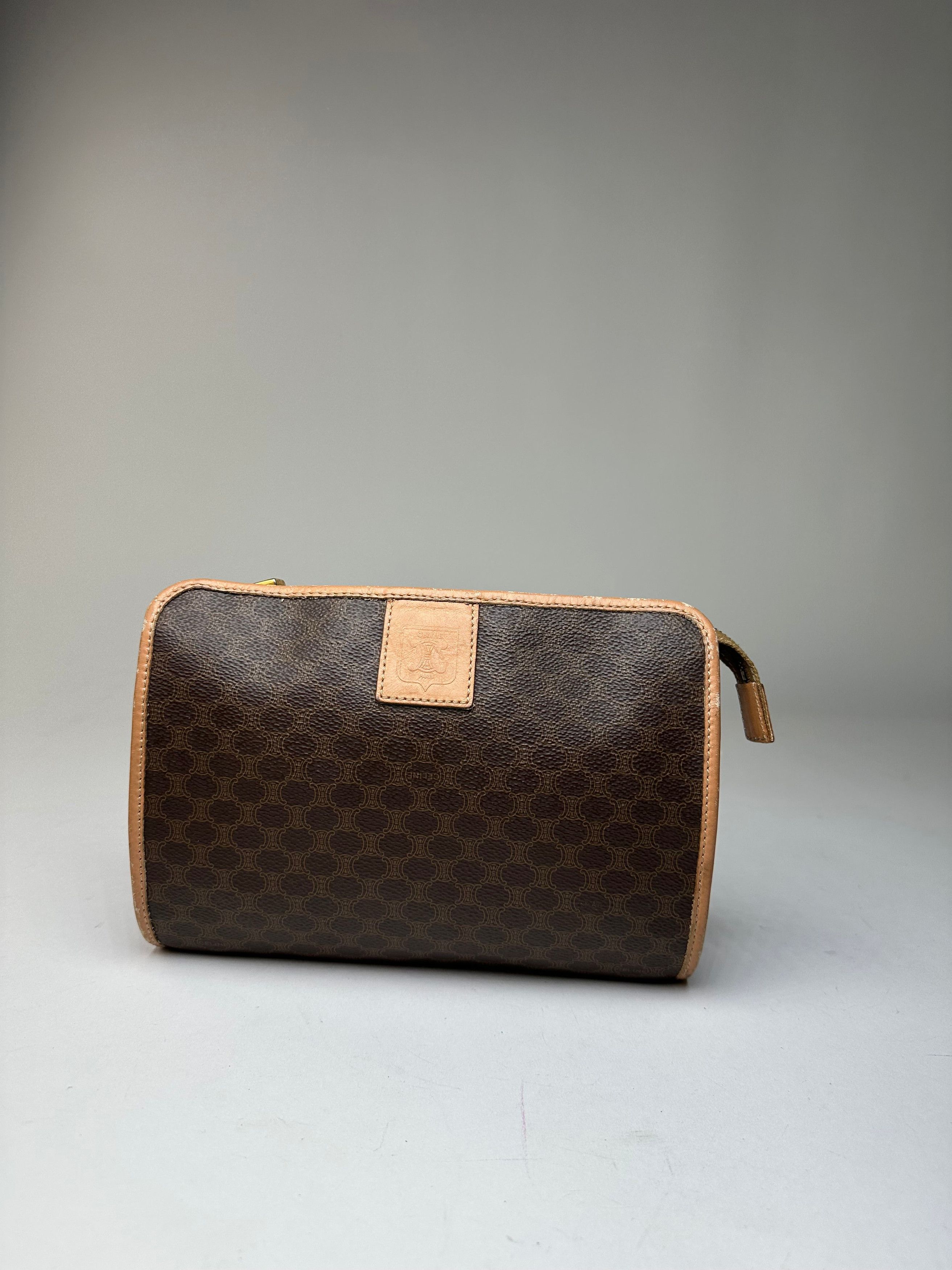 Celine Vintage Macadam Canvas Clutch Pouch Dark Brown Size ONE SIZE - 12 Thumbnail