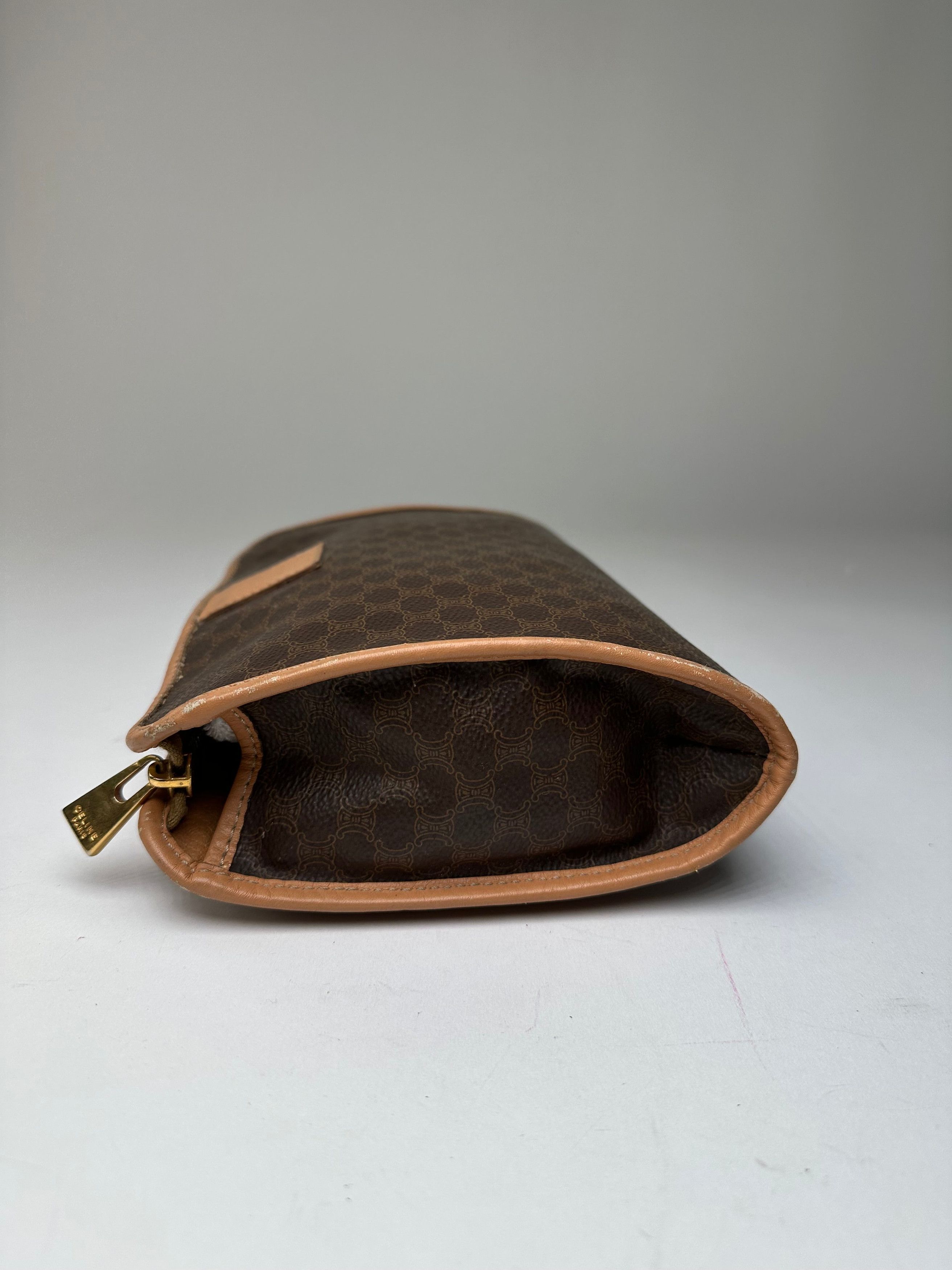Celine Vintage Macadam Canvas Clutch Pouch Dark Brown Size ONE SIZE - 6 Thumbnail